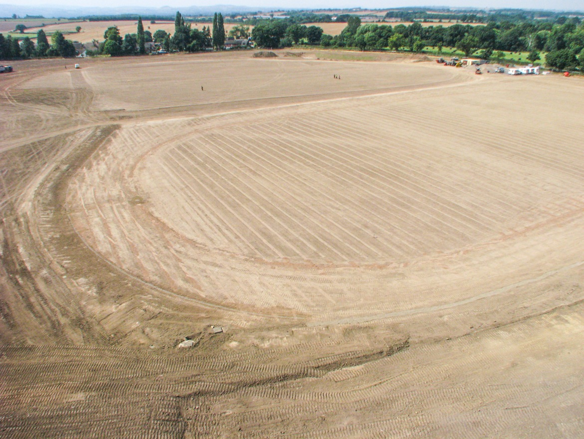  The adult pitch and running track, following drainage installation. 