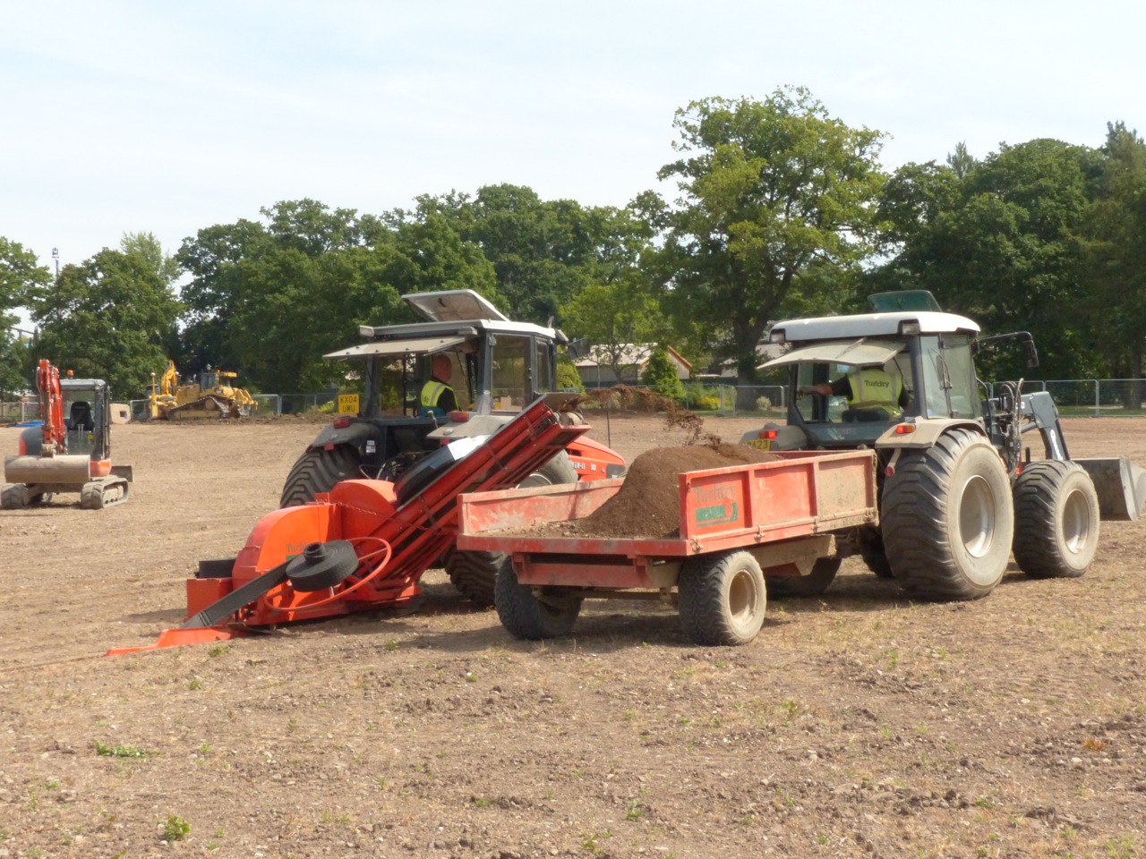 Installation of the unique Turfdry Drainage System using Hydraway Sportsdrain