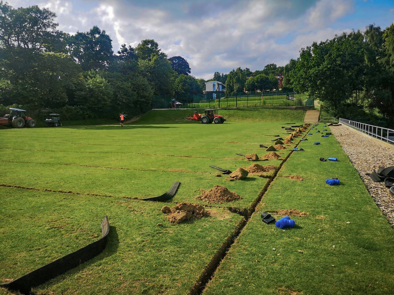 Sports Pitch Drainage Installation - July 2024