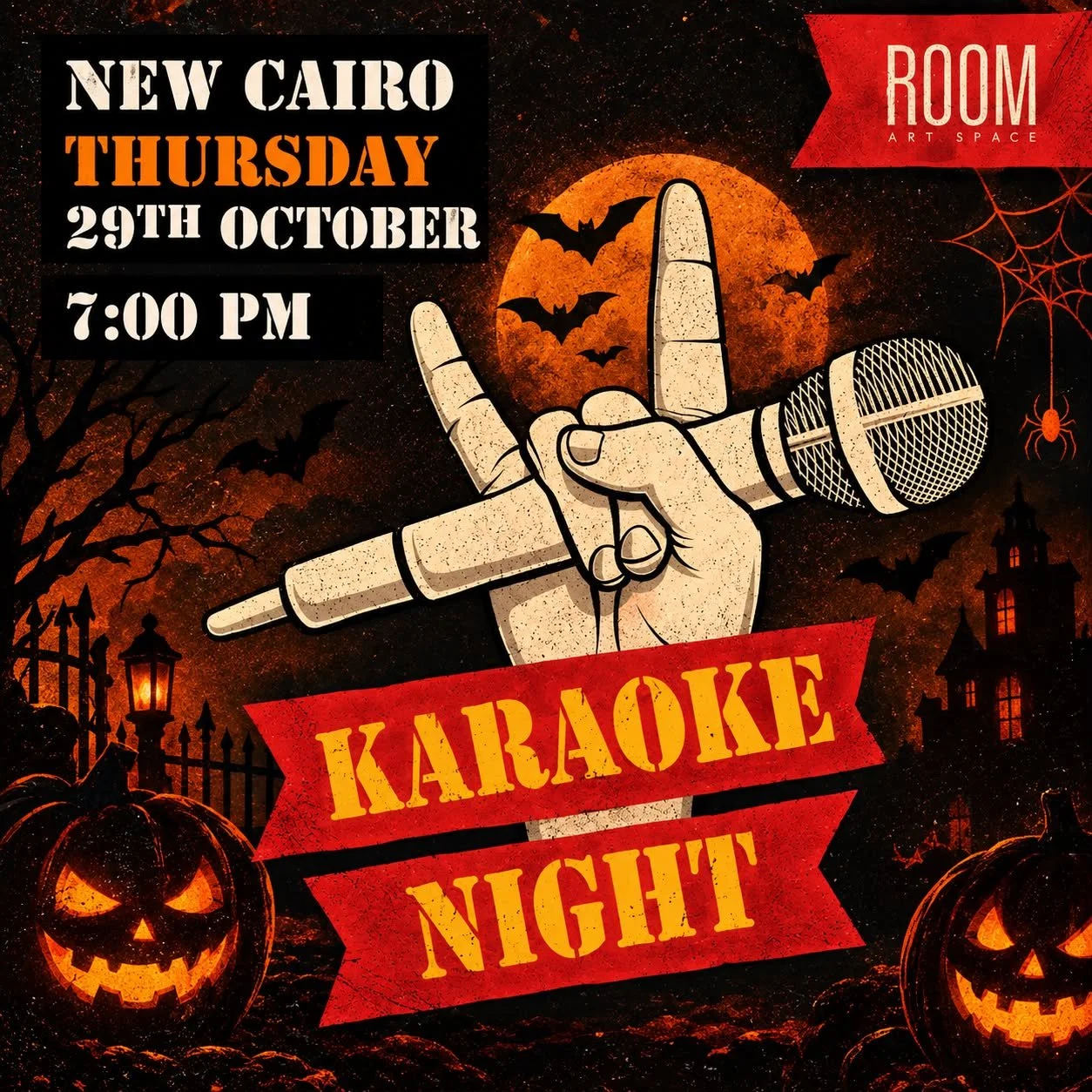 🎃 Halloween Karaoke Special at Room New Cairo! 🎤