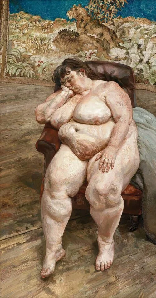 Sleeping by the Lion Carpet by Lucian Freud