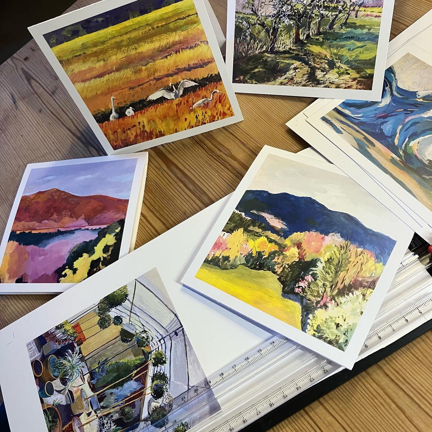 Working on a new line of Greeting Cards based on recent paintings. Today was the color check at the printer. Getting excited! More to come when they hit the press this fall!