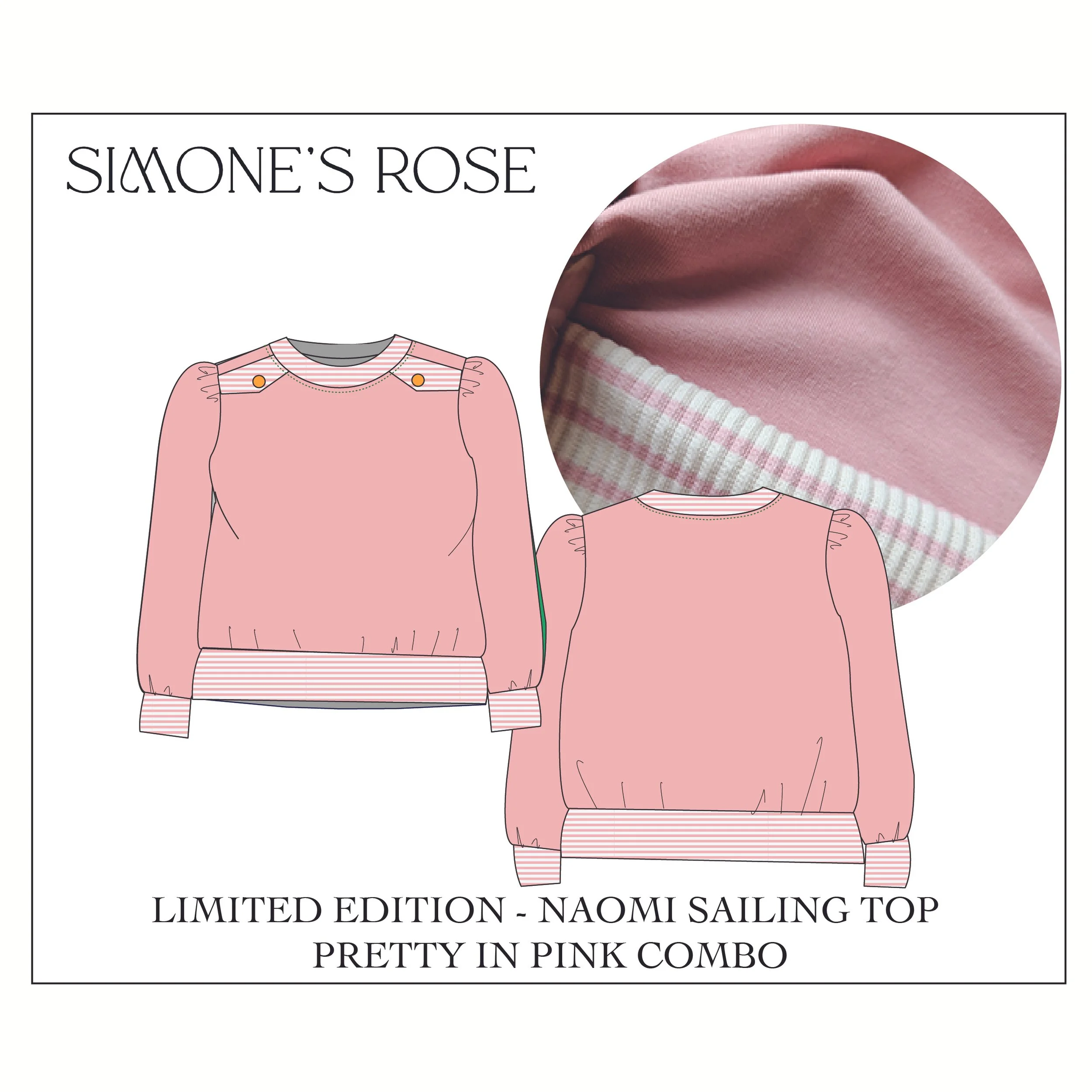 LIMITED EDITION Naomi Sailing top - Pretty in PINK combo