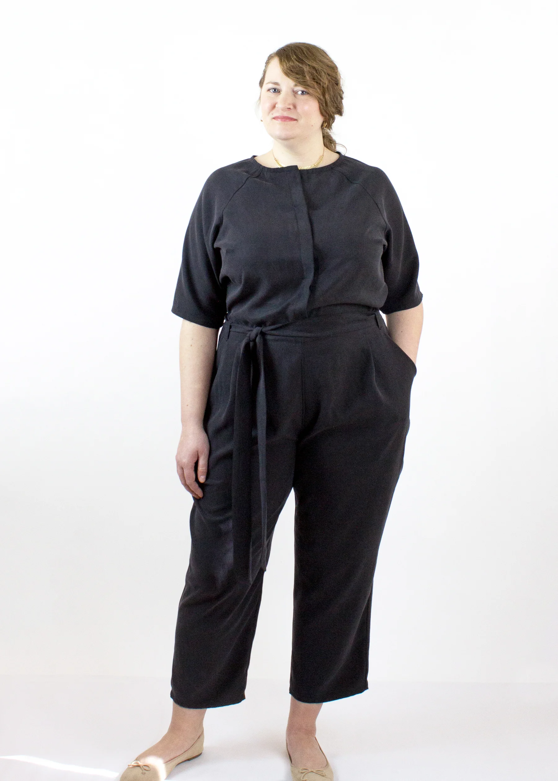 black tencel london jumpsuit black