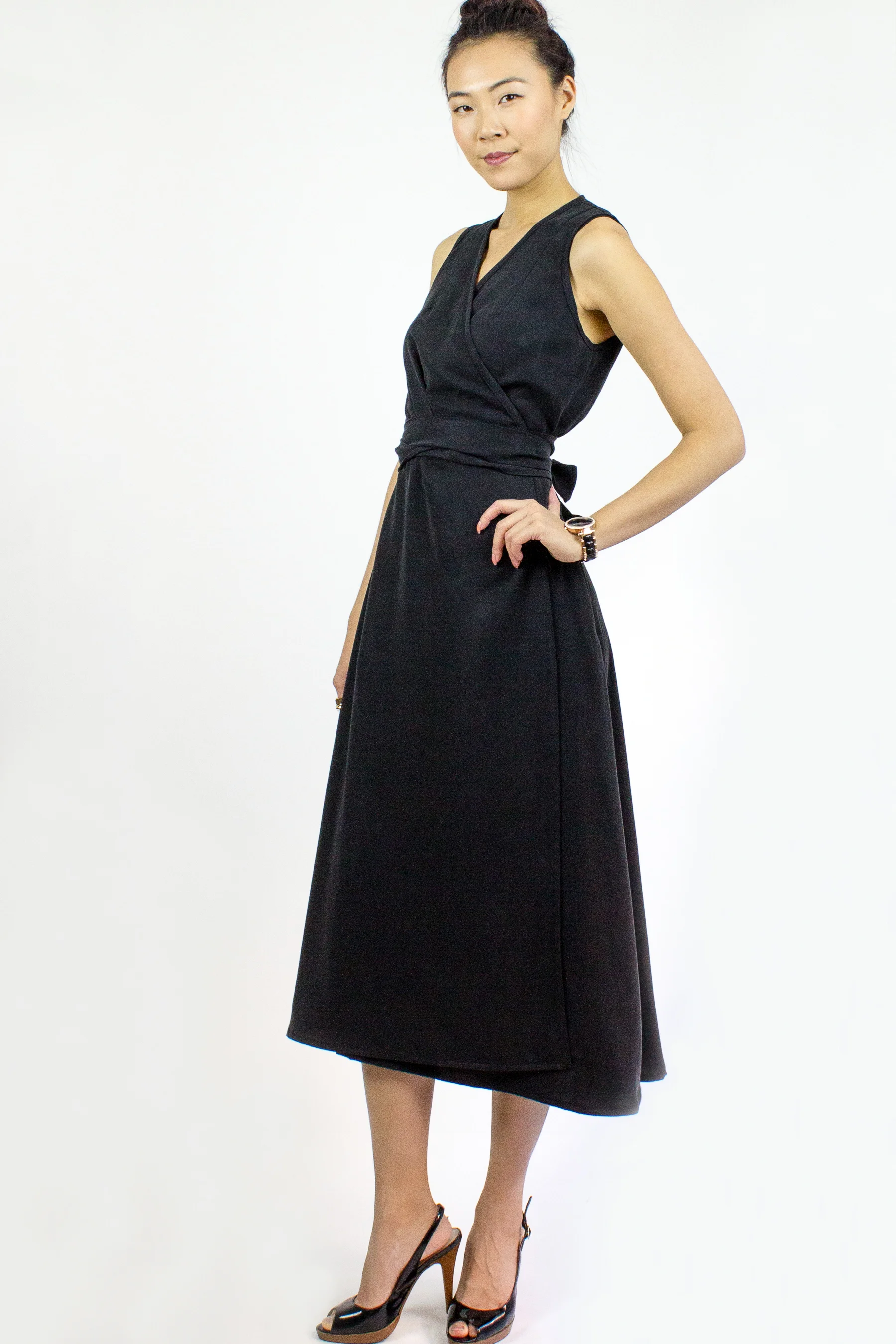 Maya little black wrap dress SimonesRose