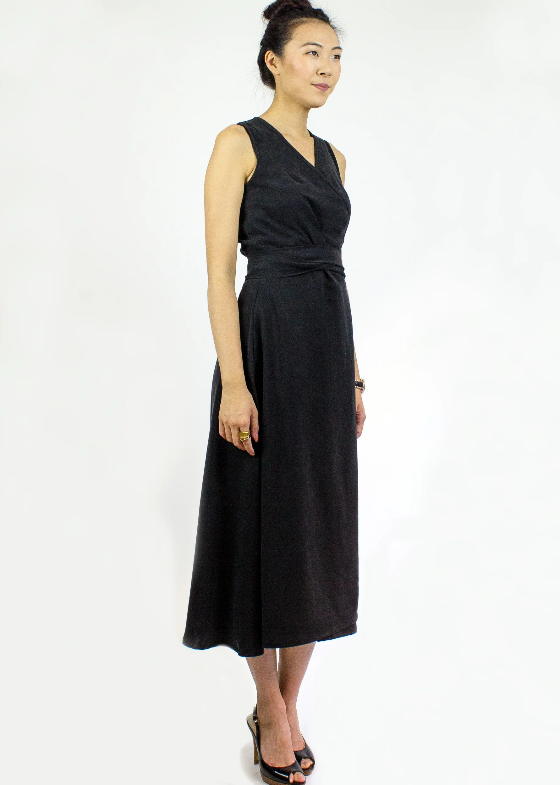 Maya little black wrap dress SimonesRose