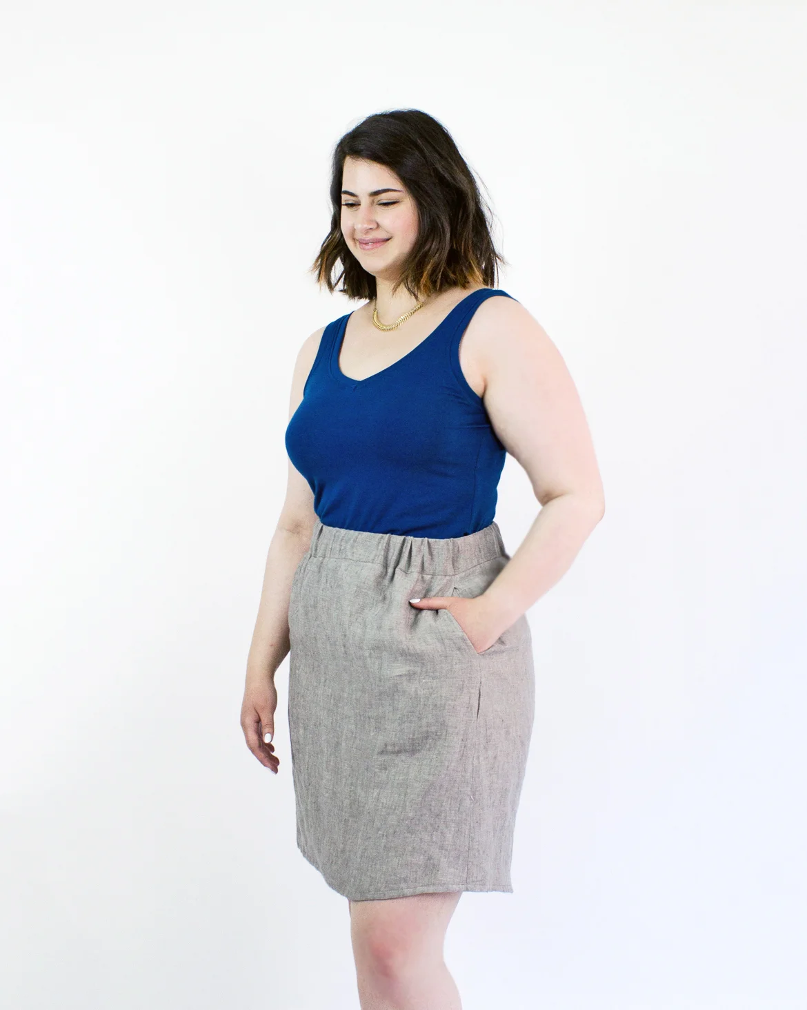 SIMONES ROSE Simple tank and Jopa linen skirt