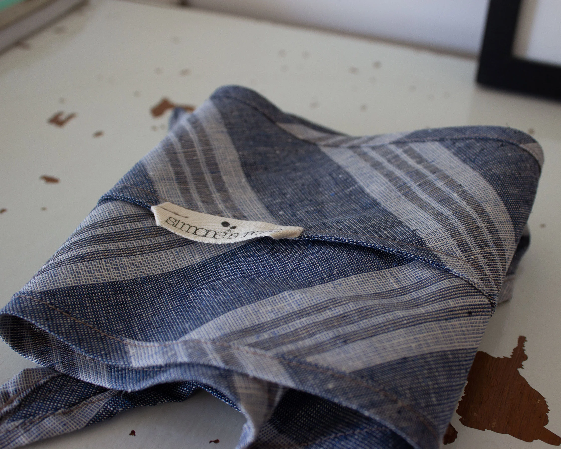 SimonesRose Organic hemp and organic cotton stripe scarf