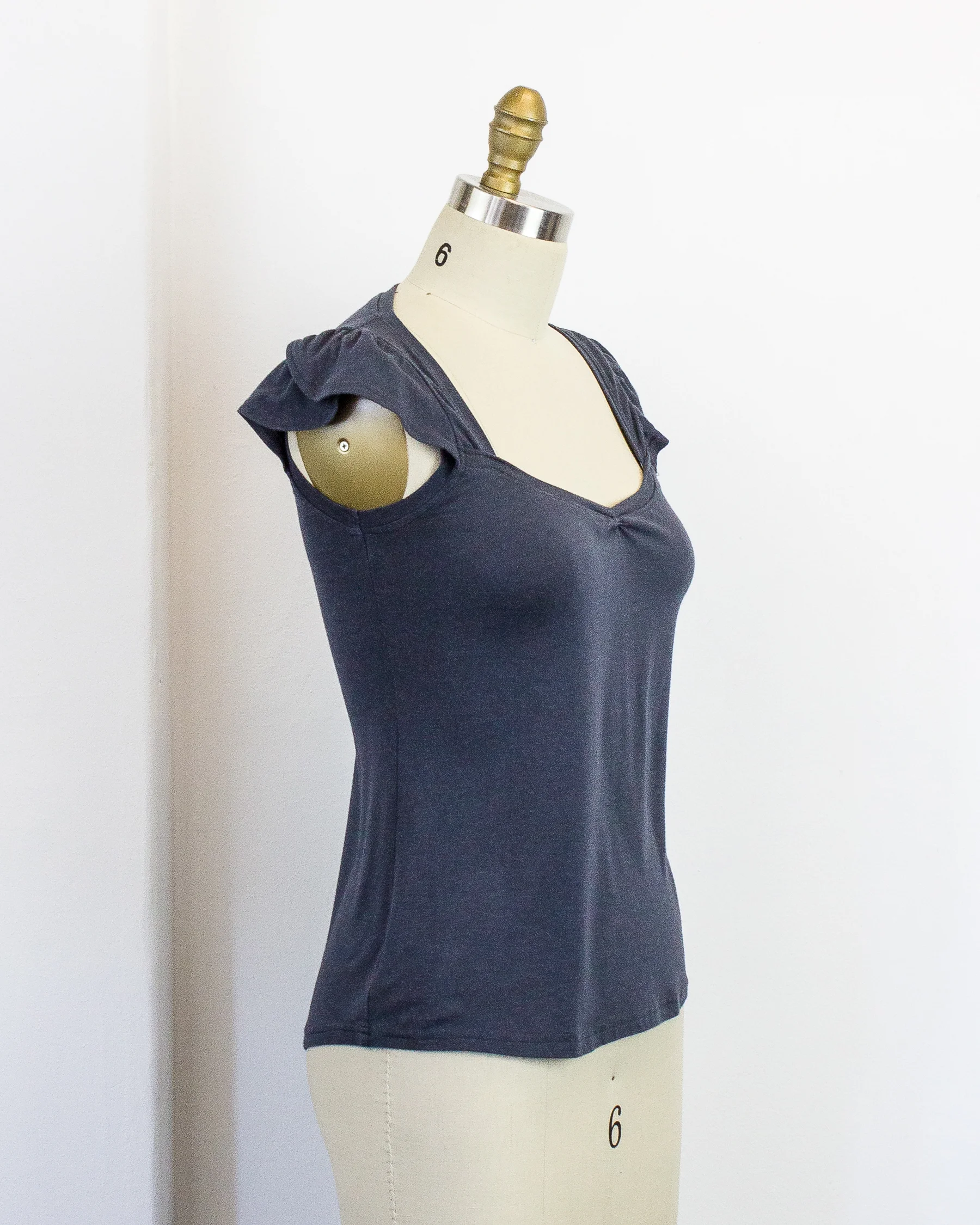 SimonesRose Bardot top / Slate Gray