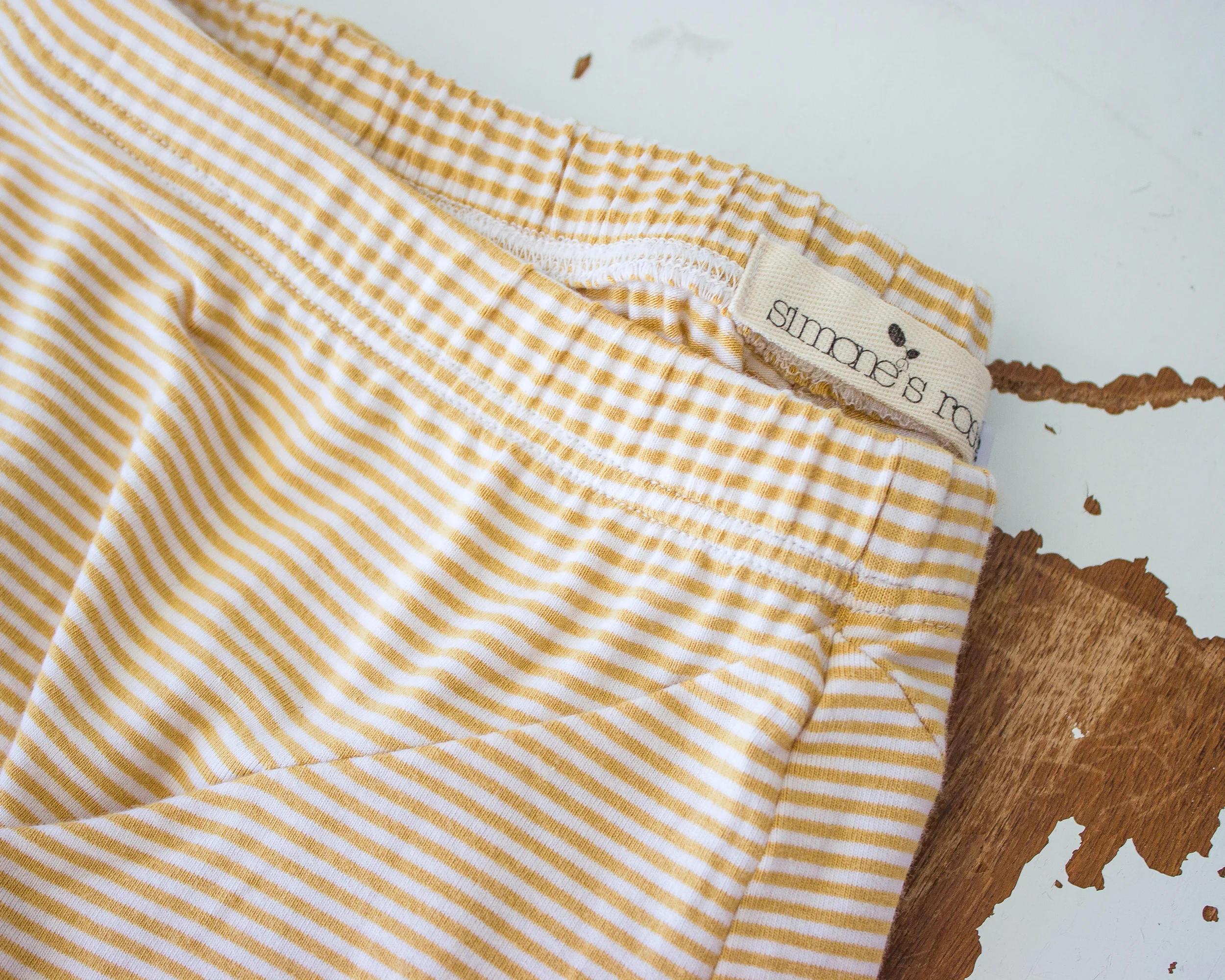 James summer lounge short / golden yellow stripe / Simonesrose.com