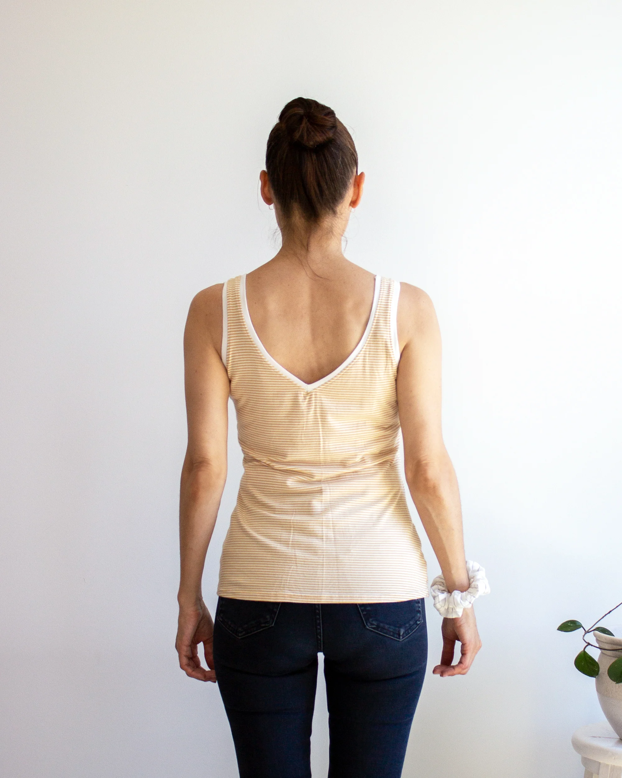 Summer Golden stripe Reversible tank / Simone's Rose / simonesrose.com
