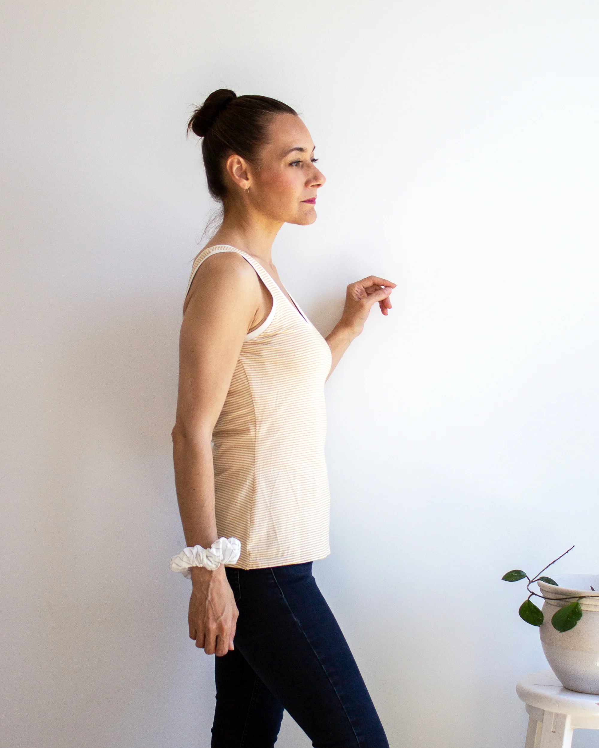 Summer Golden stripe Reversible tank / Simone's Rose / simonesrose.com