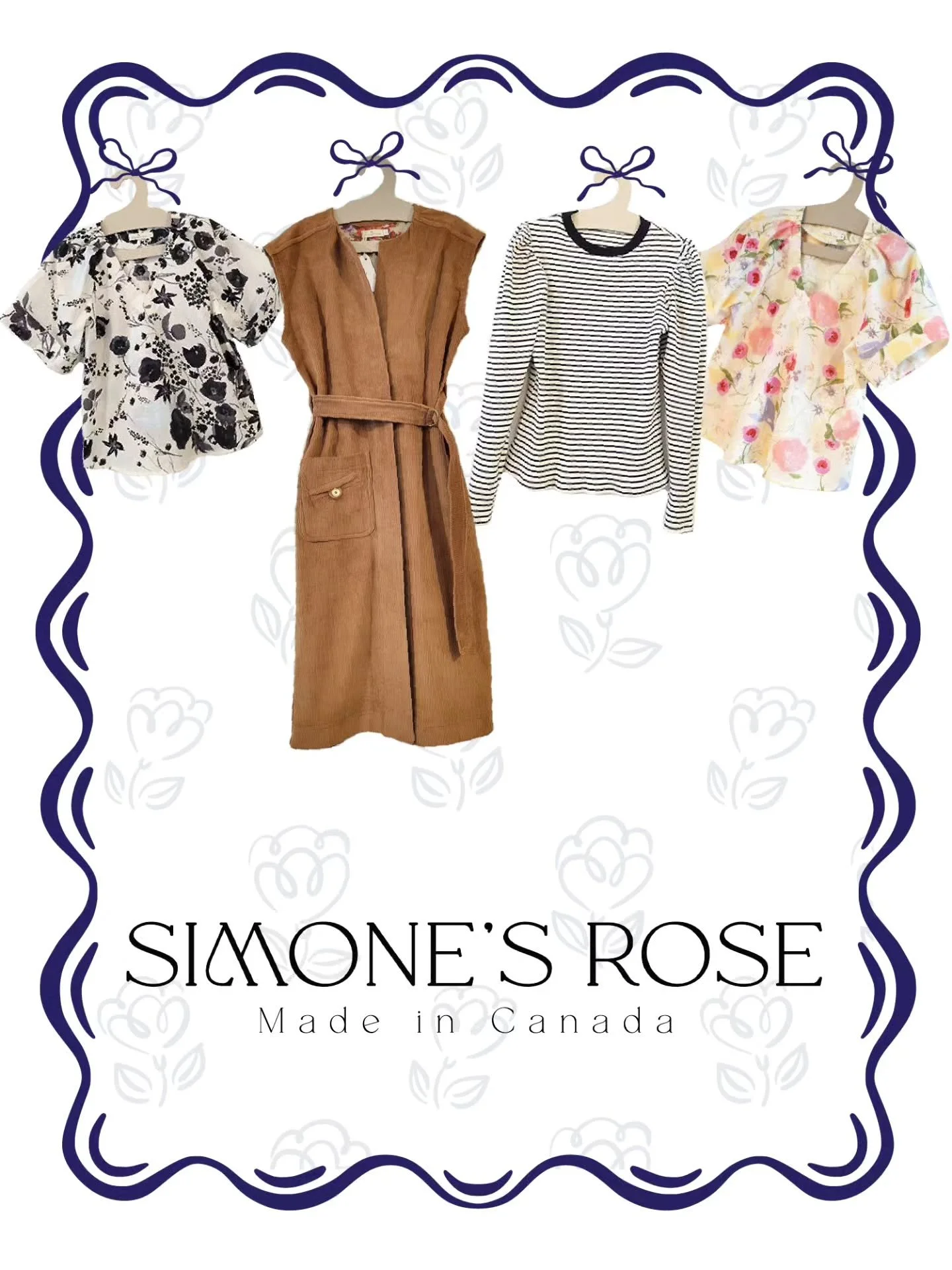 Hanging in the shop!  Plus our new logo reveal!  We're taking it slow for February with more cute things launching in March but these are some of the lovely things that can add a bit of fun to your closet &amp; transition well into Spring. 

We're in