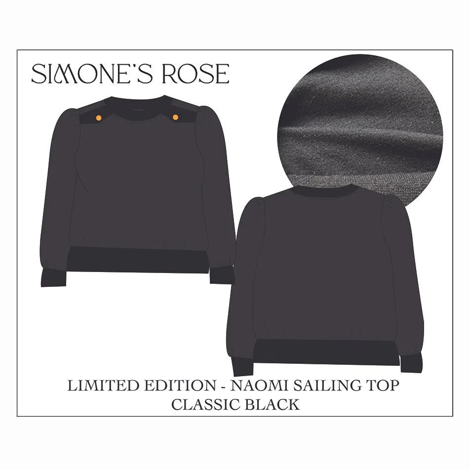Naomi Sailing top - Classic BLACK combo