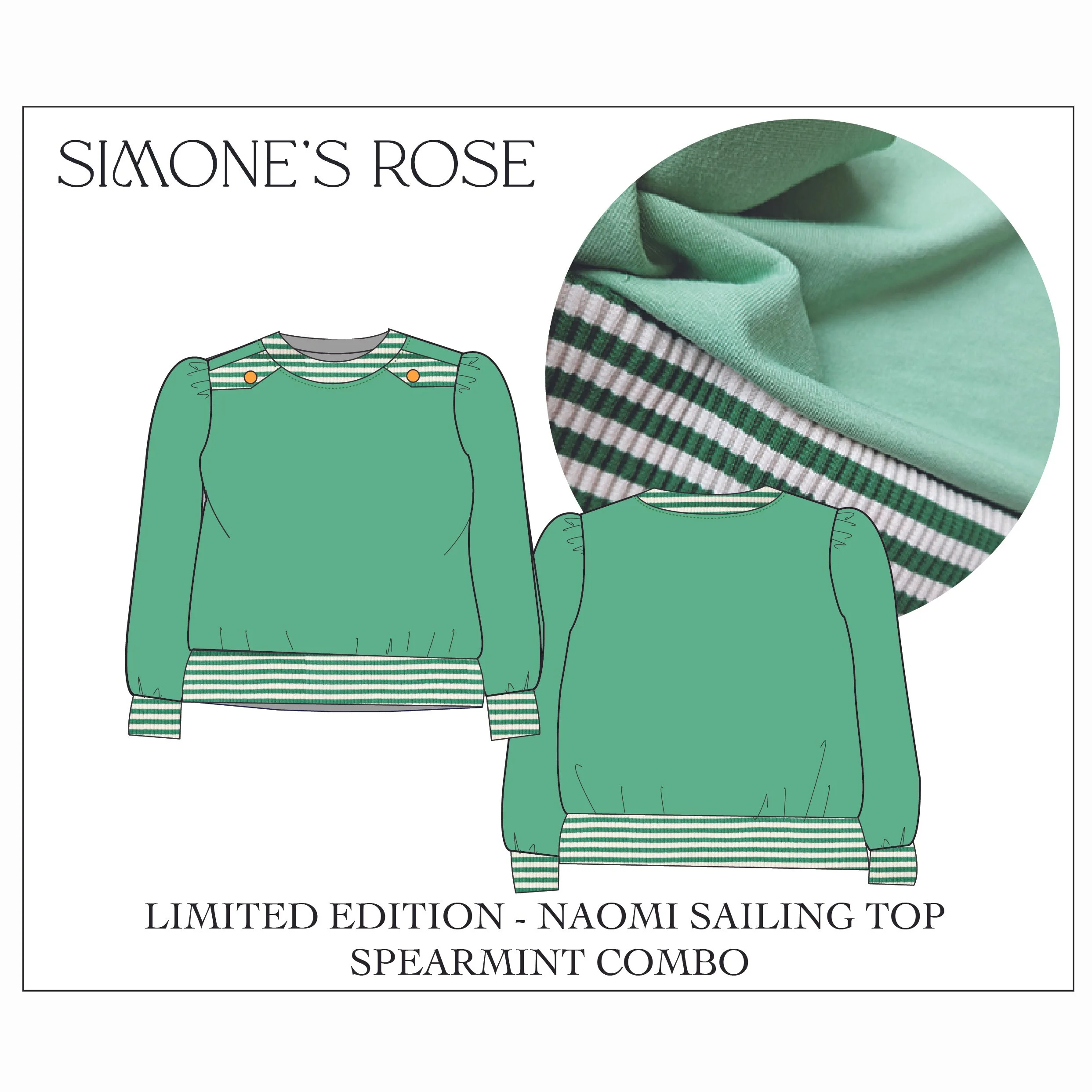 LIMITED EDITION Naomi Sailing top - Spearmint combo