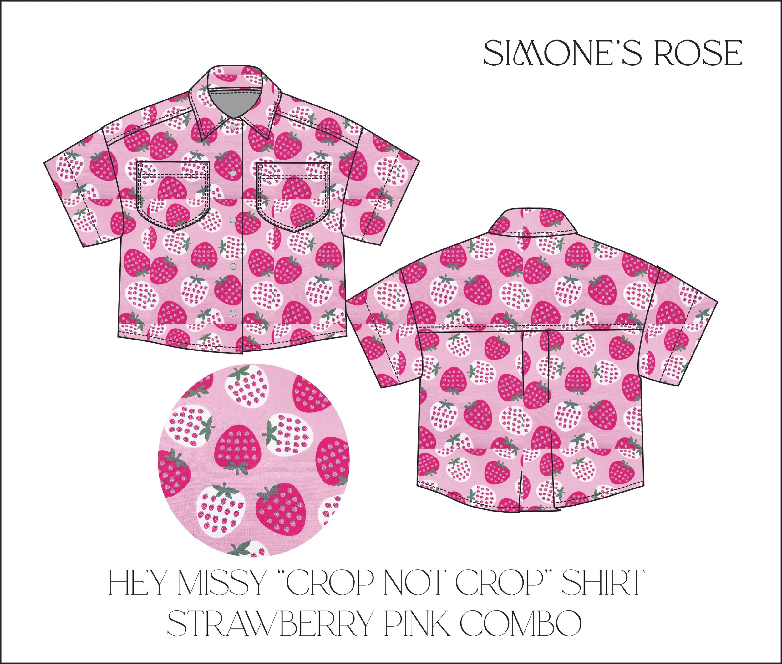 Hey Missy Strawberry Shirt - STRAWBERRY PINK combo