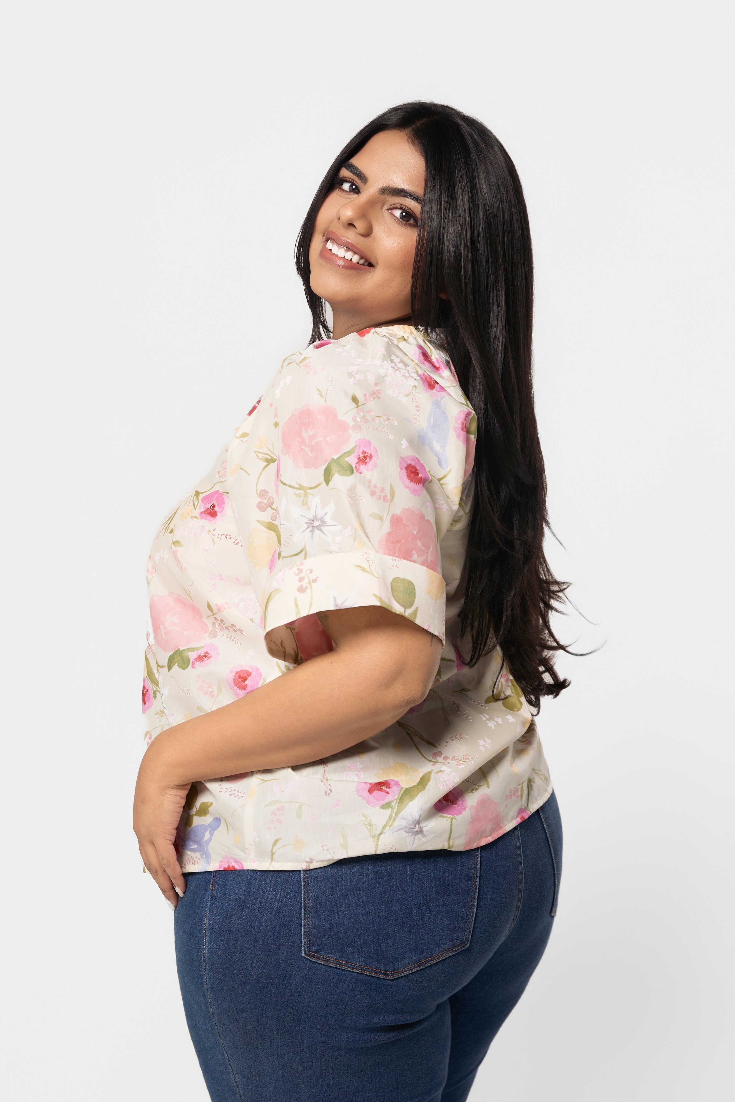 Brynn blouse in Pretty florals - Japanese cotton x silk