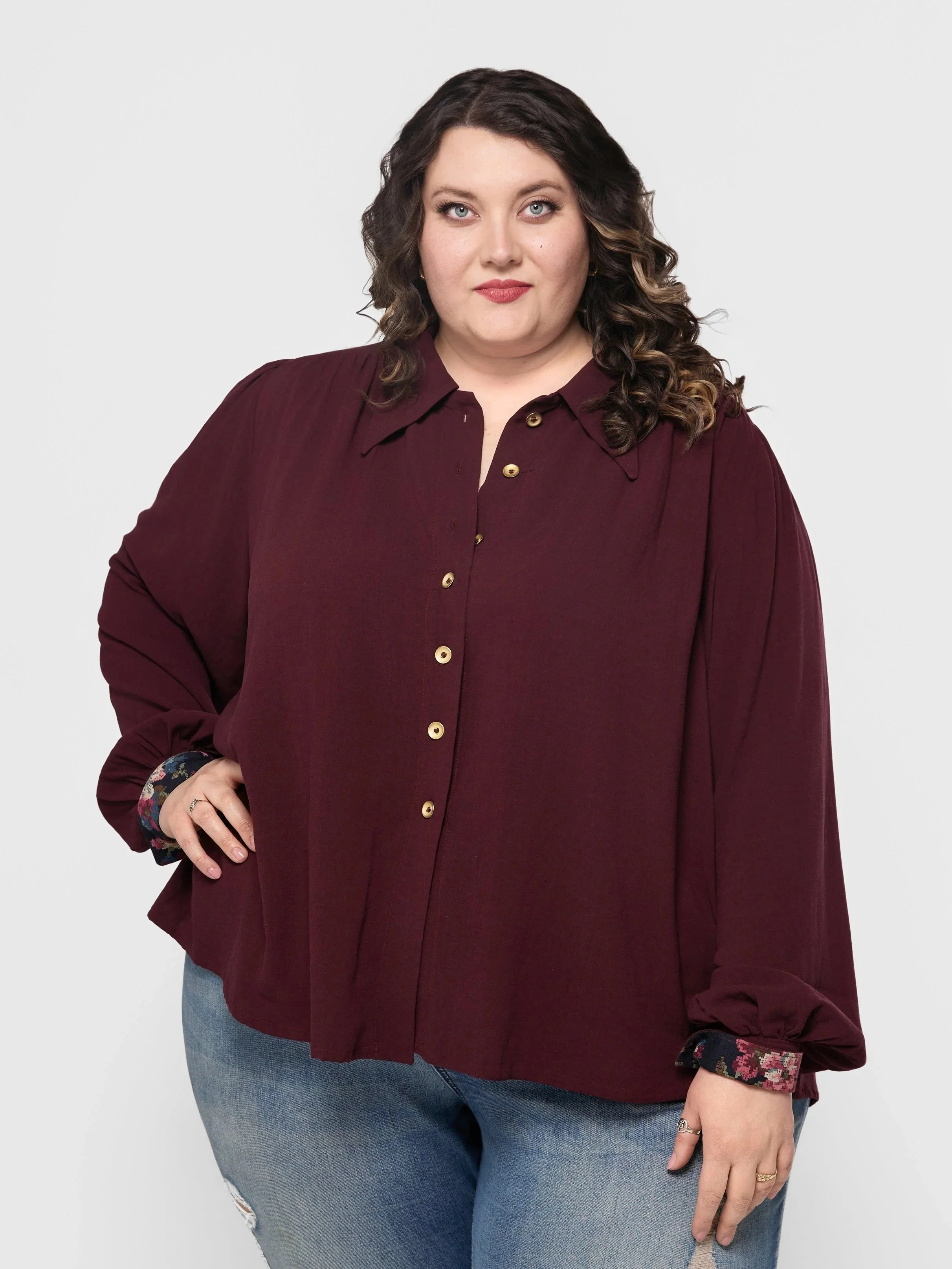 Chloe blouse in Mulberry