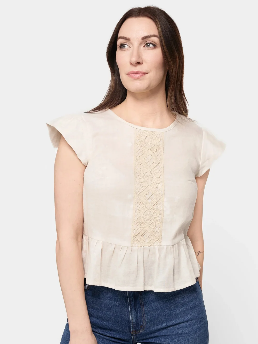 SM + LG Edie and Lace - Ecru Microcosmos Brynn blouse - Japanese double cotton gauze by Simone’s Rose