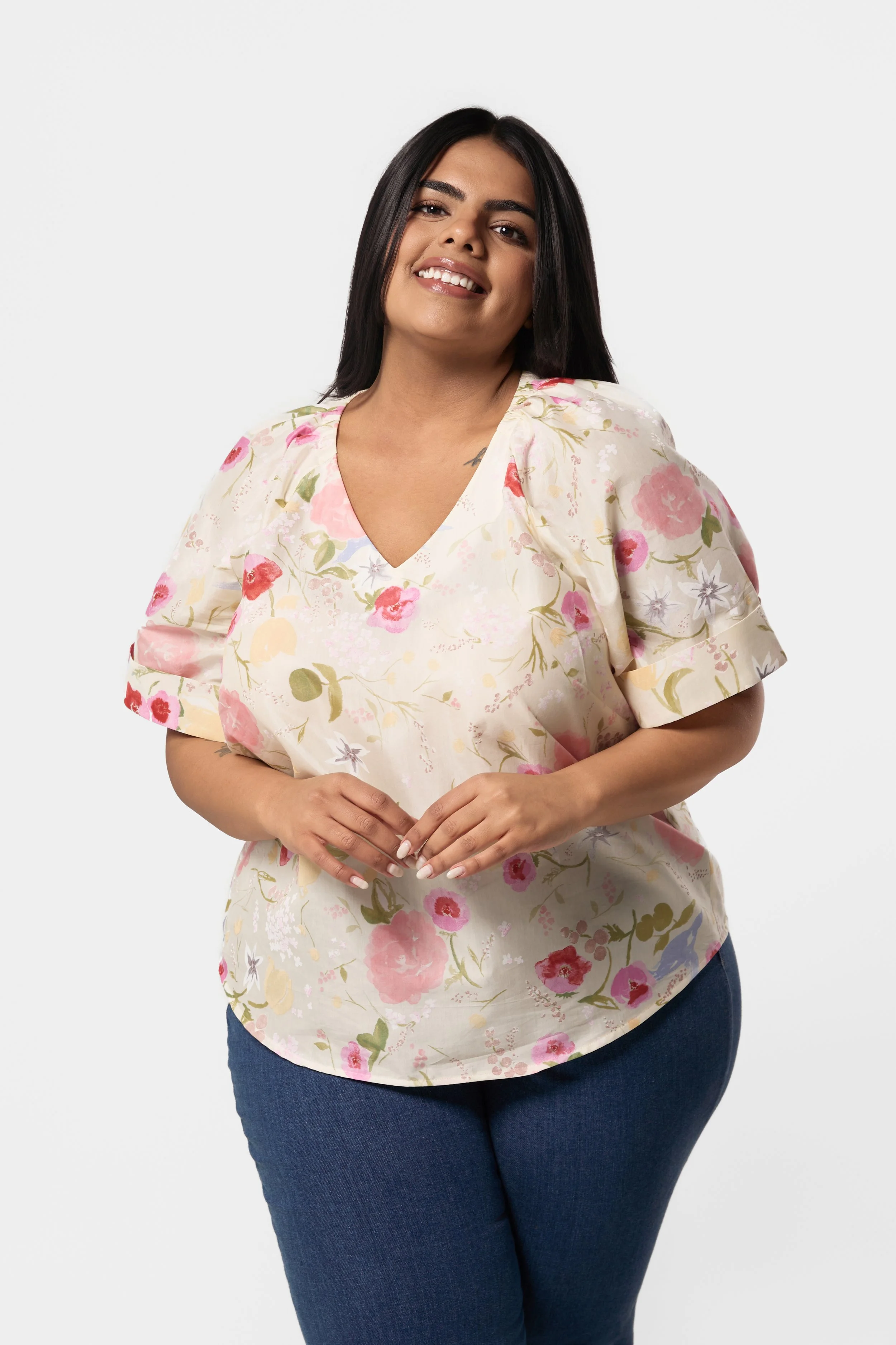 Brynn blouse in Pretty florals - Japanese cotton x silk