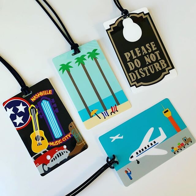 On a trip to Orlando last month, I found @rnicholsdesign - the cutest stationery/gift shop - that had an amazing assortment of fun luggage tags...these are the ones that came home with me. Once we finish flattening the curve of COVID, travel season w