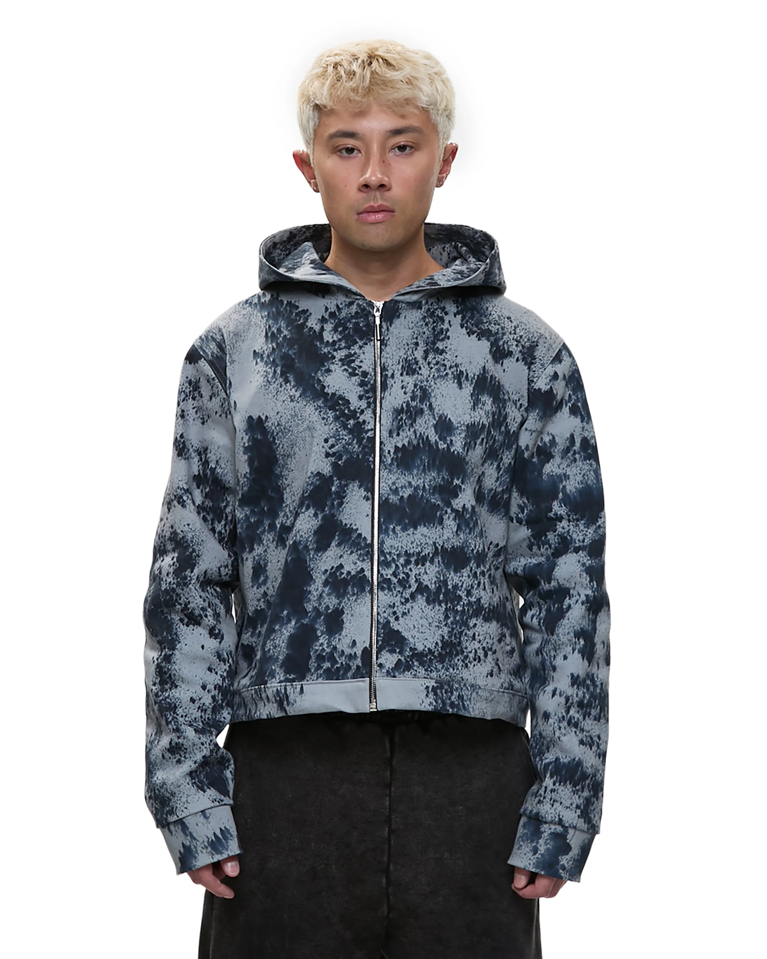 Heavy Mineral Washed Full Zip Hooded Jacket