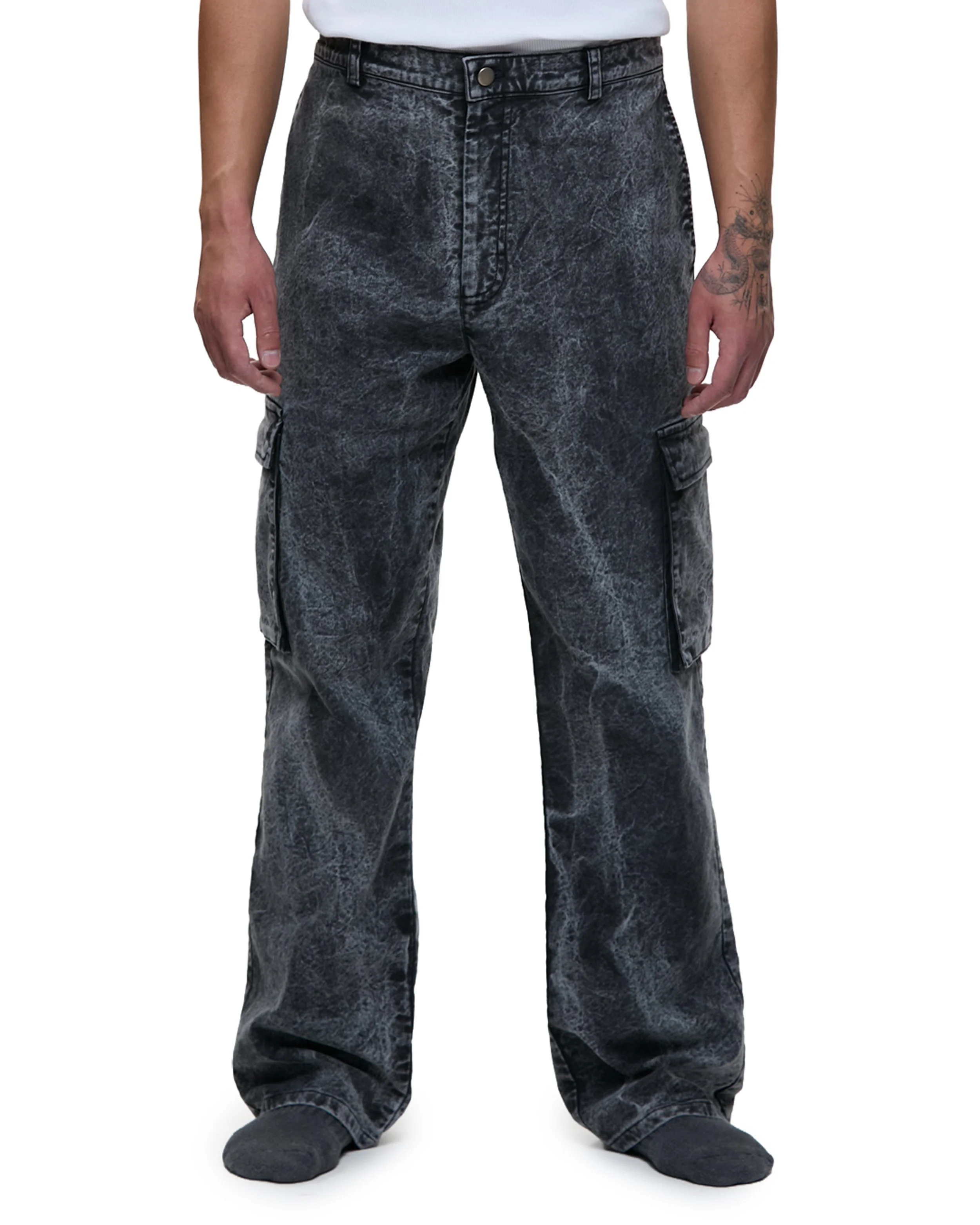 Mineral Washed Twill Cargo Pants