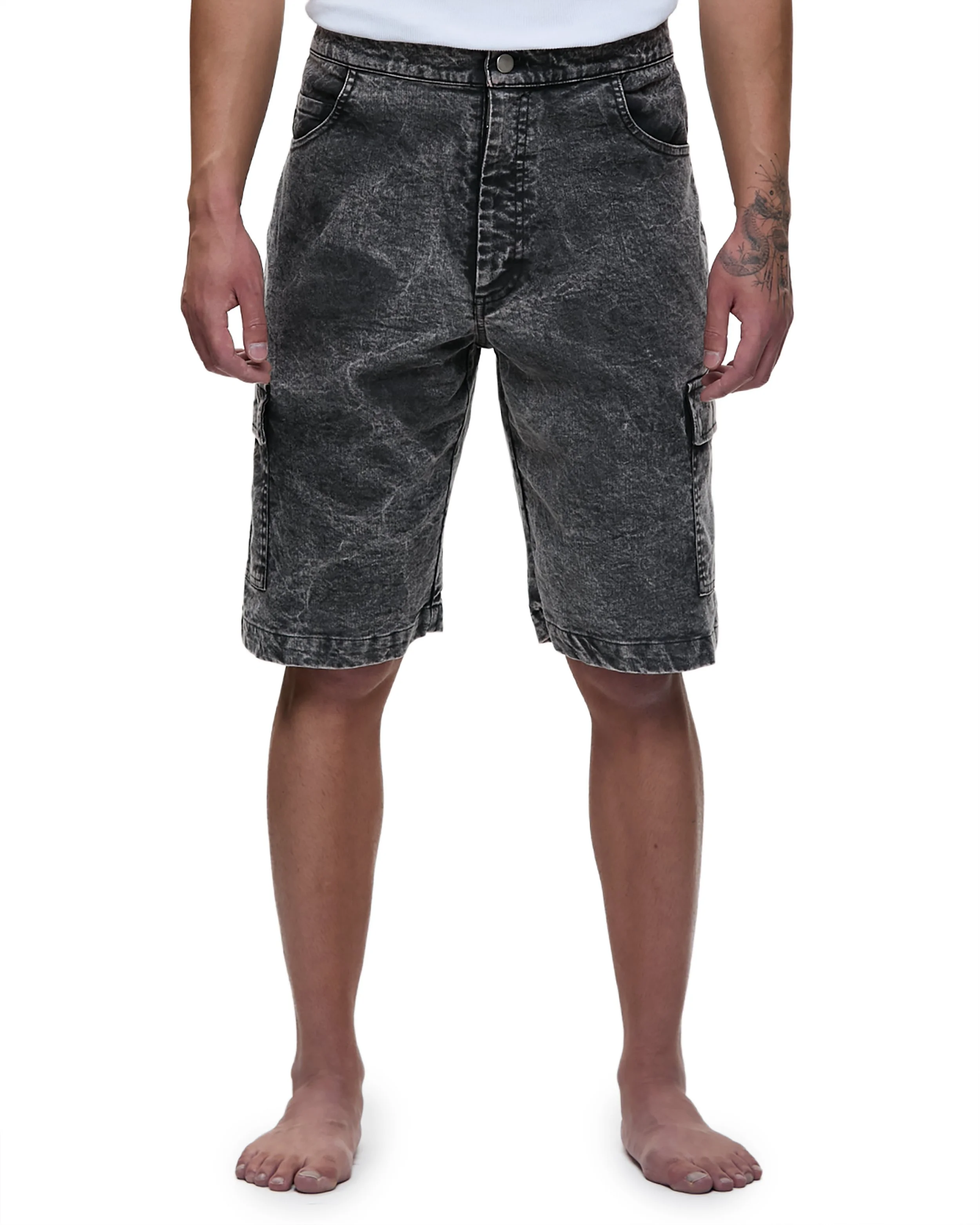 Mineral Washed Twill Cargo Shorts
