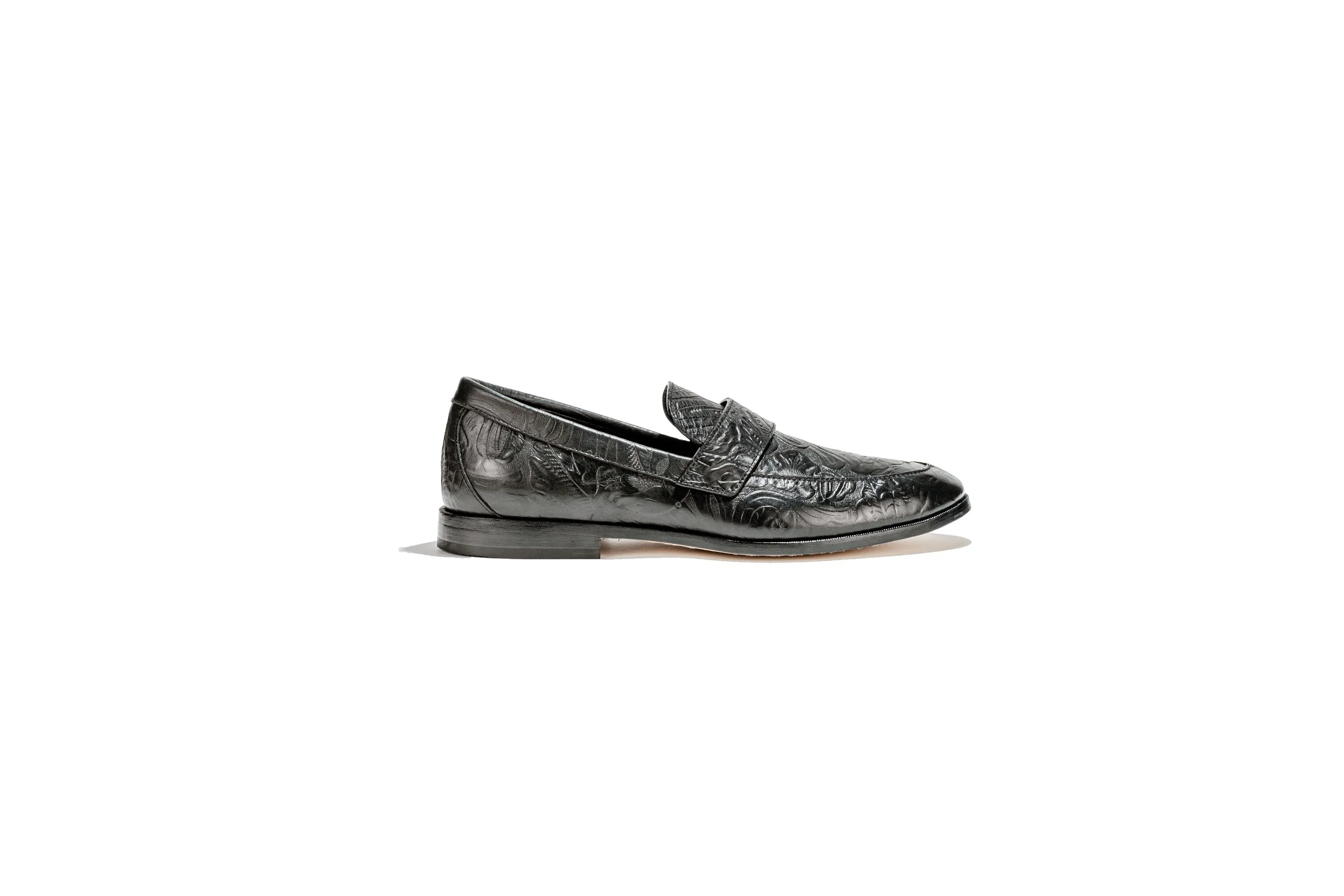 Floral Embossed Leather Loafer