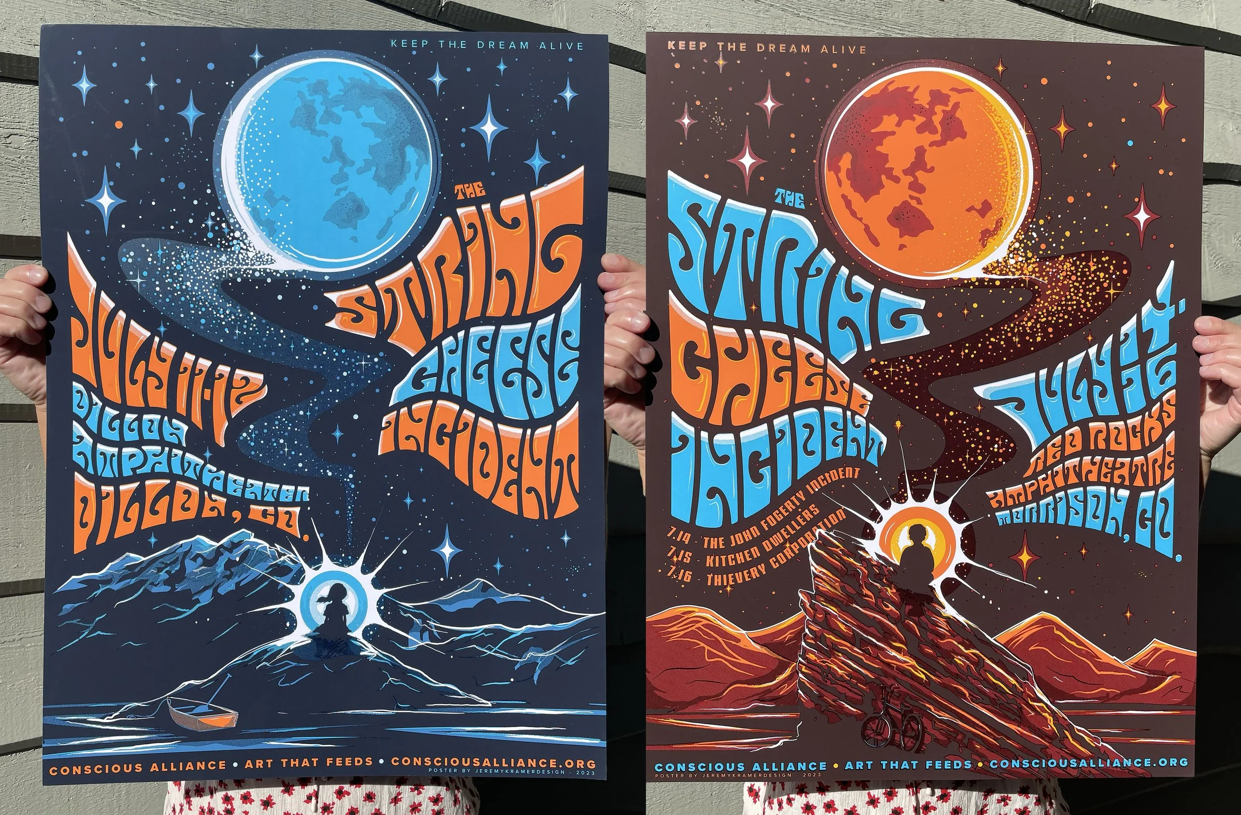 THE STRING CHEESE INCIDENT Posters (July 11-12, July 14-16 / Dillon, CO, Red Rocks - Morrison, CO)