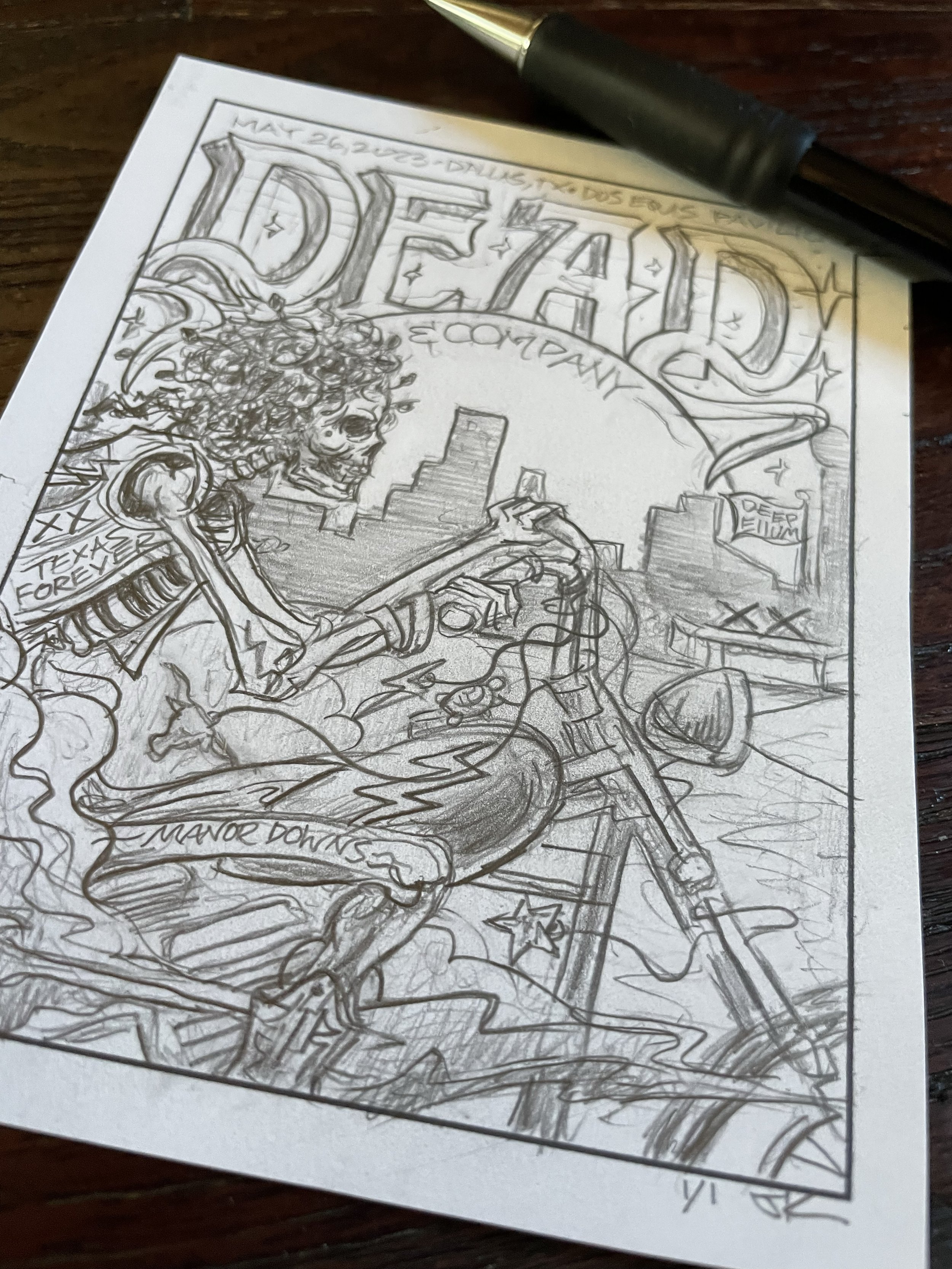 Original Concept Sketch - DEAD & COMPANY FINAL TOUR 2023 (MAY 26 / DALLAS, TX)