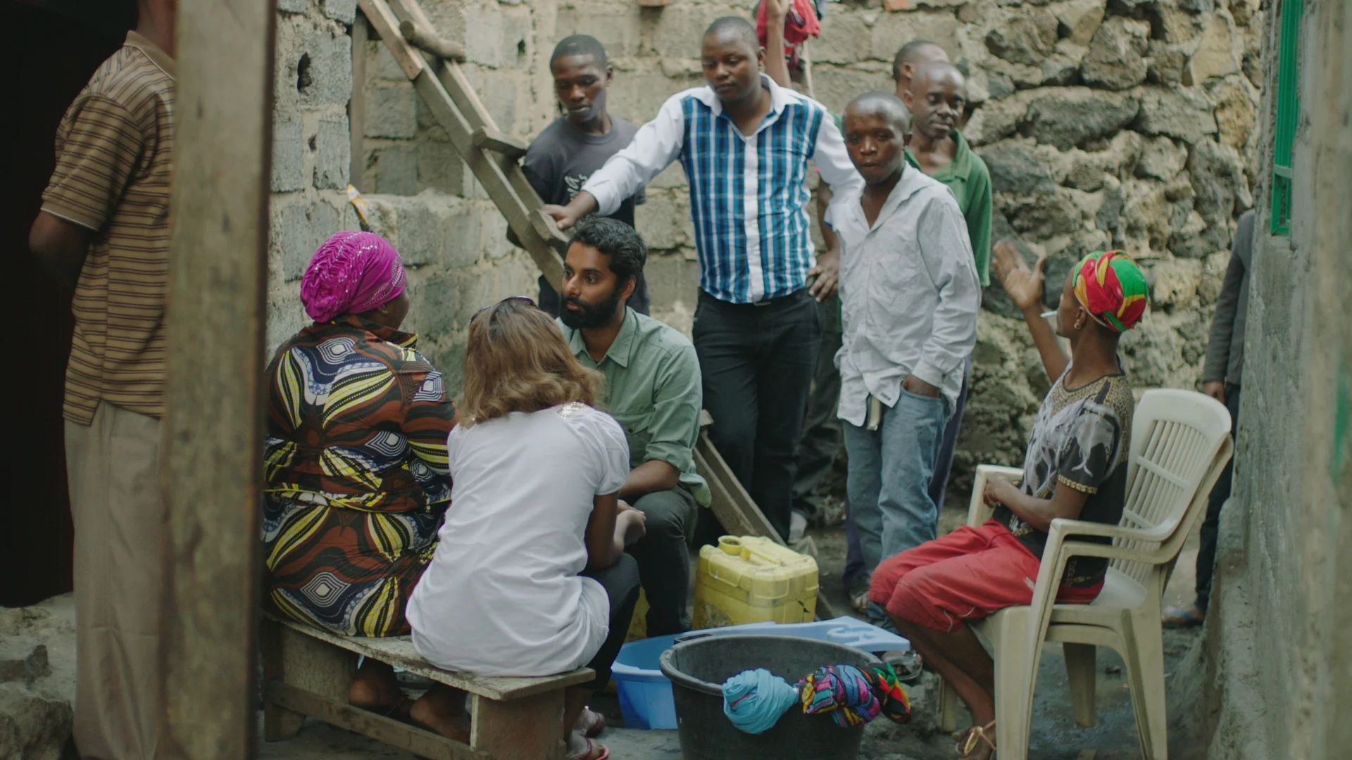 Krishna meets women selling weed in the Congo, gets called a white boy and does their laundry