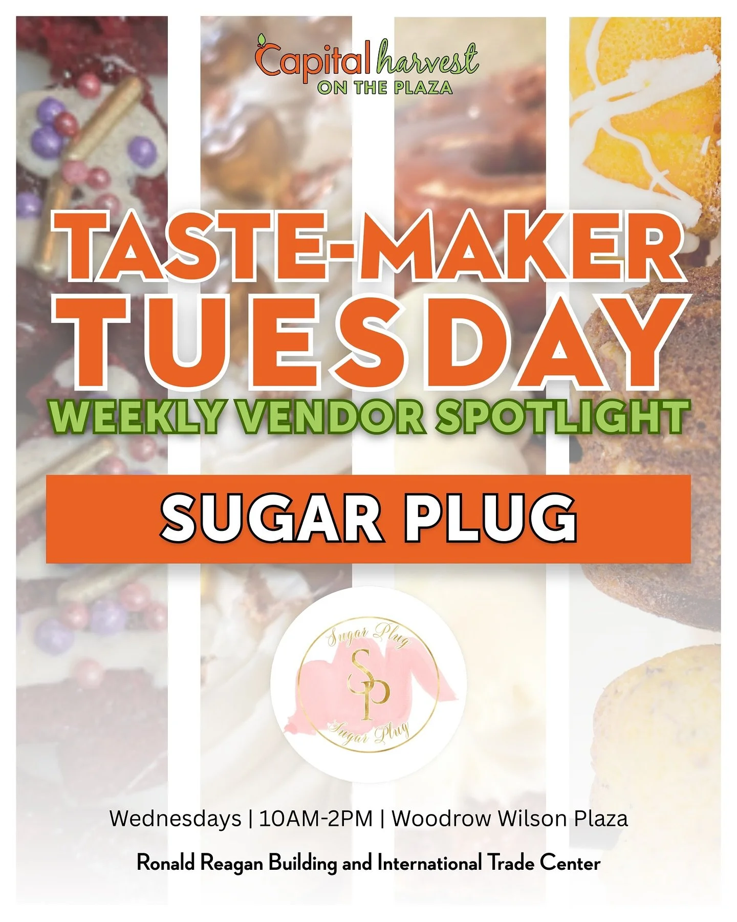 Your sweet tooth&rsquo;s new best friend is popping up at Capital Harvest on the Plaza THIS Wednesday! 🍭💥

Meet Sugar Plug &mdash; a beloved fixture at CHoP serving up over-the-top treats that are both bold and delicious. From gourmet cupcakes to l