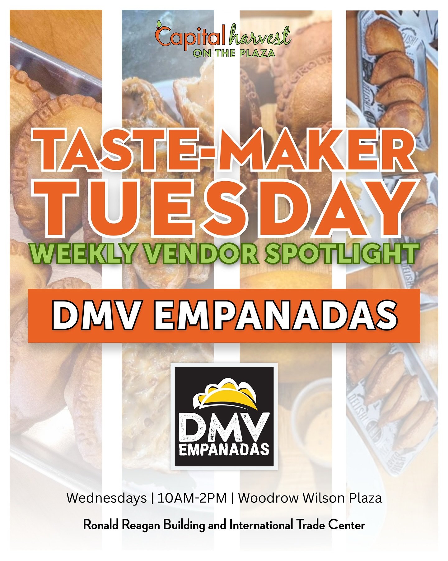 WELCOME TO TASTE-MAKER TUESDAY!

Every Tuesday, we&rsquo;ll spotlight a featured CHoP vendor serving up fresh flavors and food favorites you WON&rsquo;T want to miss.🫵

Bold Flavors, and Crisp Perfection &mdash; DMV Empanadas is serving up delicious