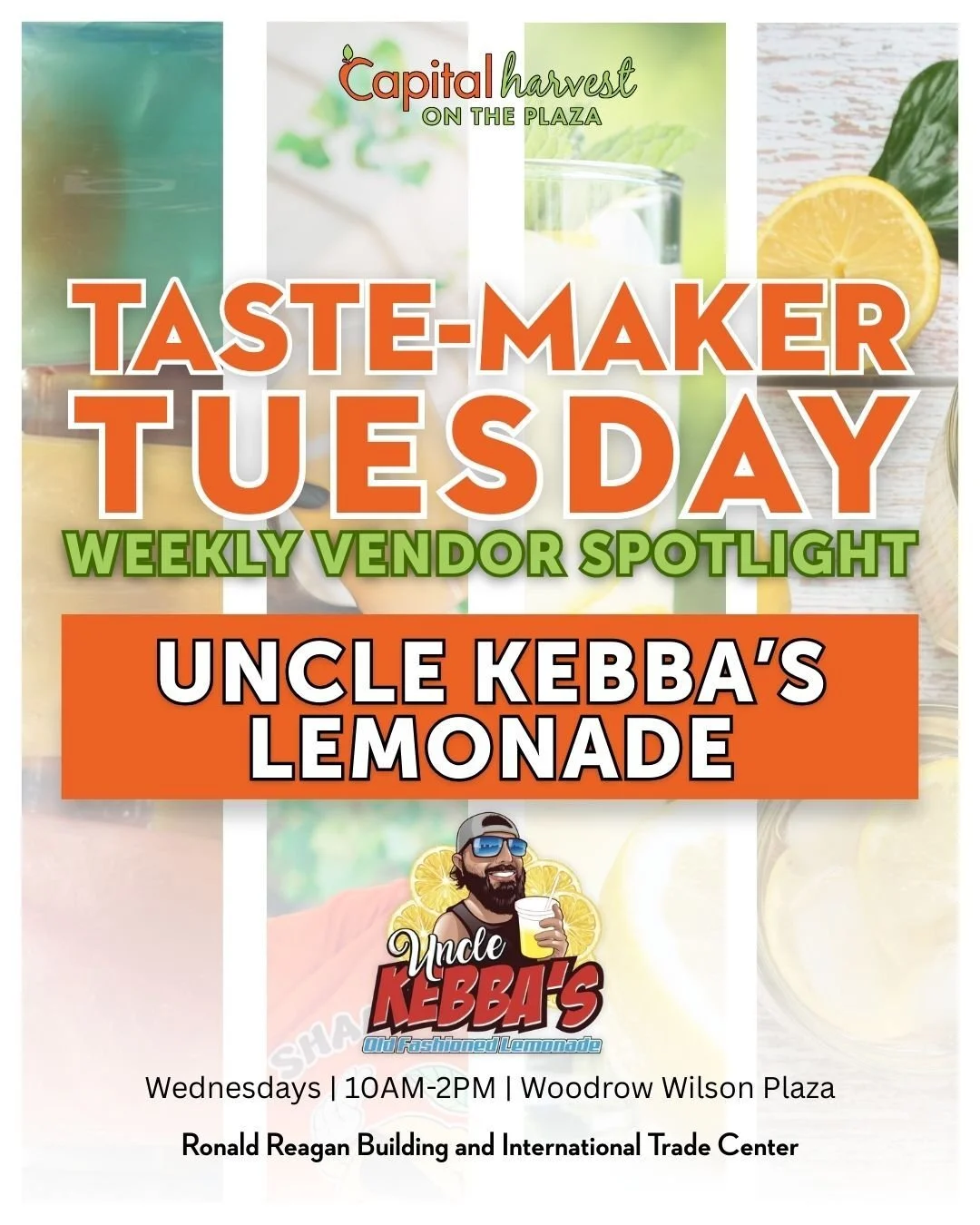 Treat yourself to @unclekebbas old-fashioned, freshly squeezed lemonades, limeades, and orangeades; Made to order and served in generous 32 oz cups. With free flavor add-ins and discounted refills when you bring your cup back, it&rsquo;s the perfect 
