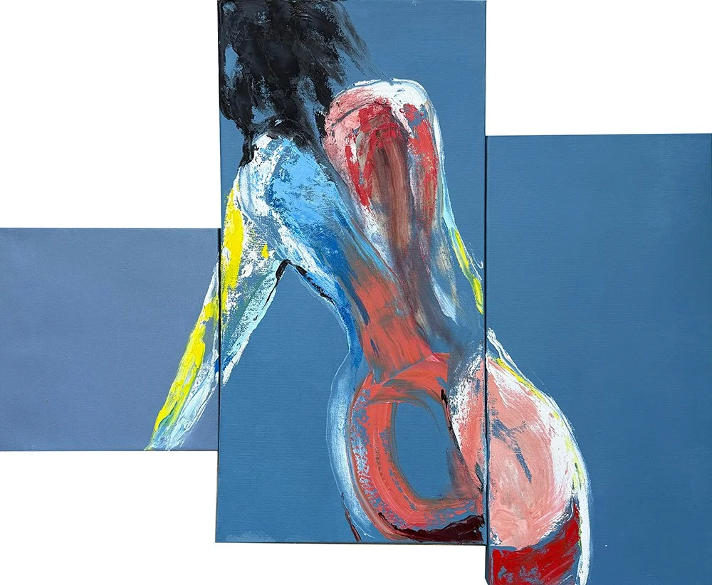 Stepping Out (2025)  I  Oil on canvas  I  26x32 in. (variable) 