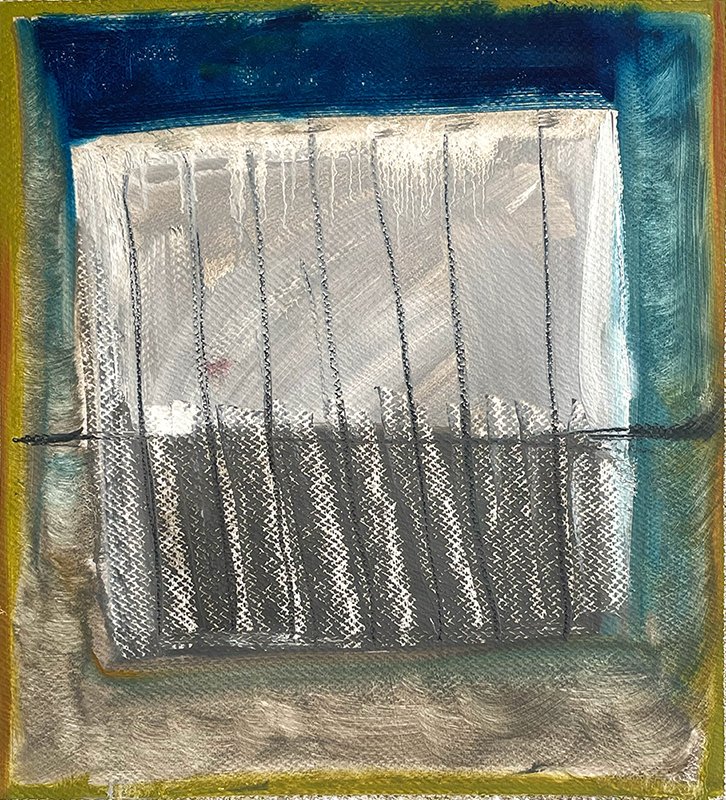 On the Outskirts (1989)  I  Oil on paper  I  18x16.125 in.