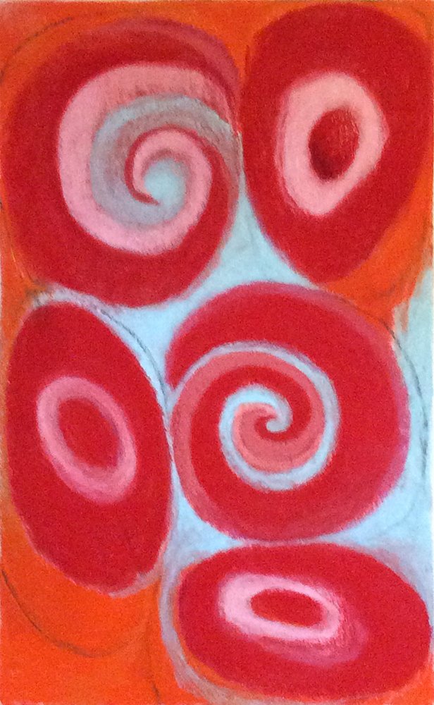 Red Pools 1 (2014)  I  Pastel on paper  I  35 3/4X22 3/4 in.