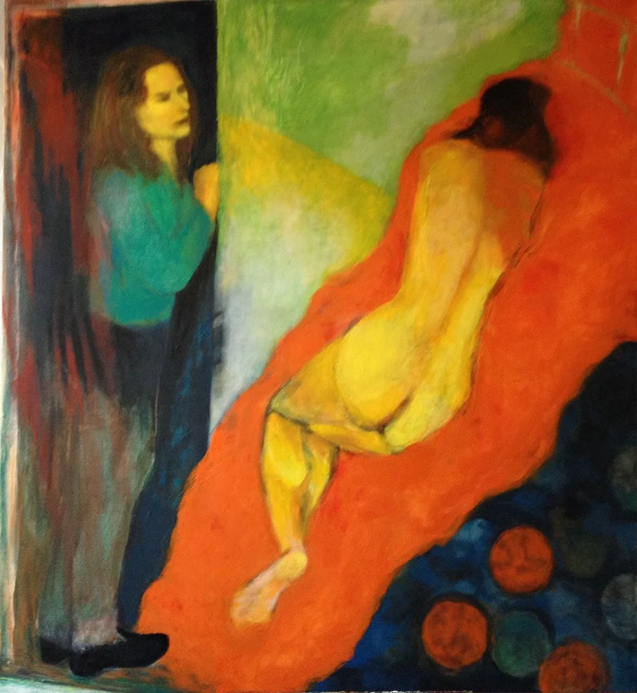 Dialogue with Self 1 (2015)  I  Oil on canvas  I  56x52 in.
