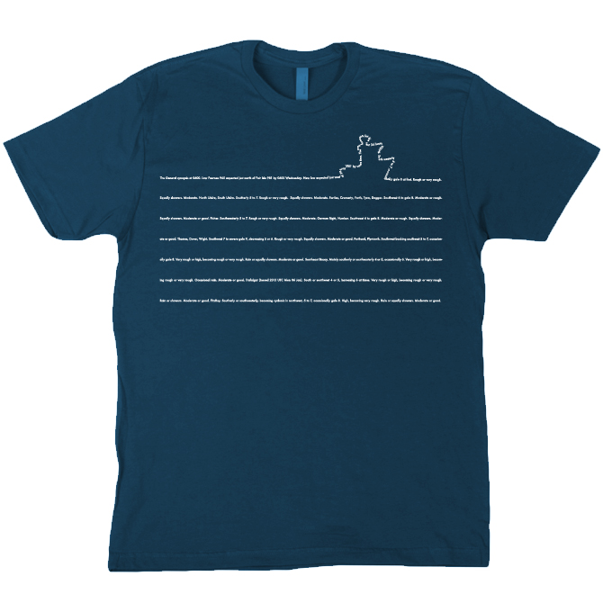 The Shipping Forecast T-Shirt Moderate Or Good, Occasionally Very Poor. Unisex e