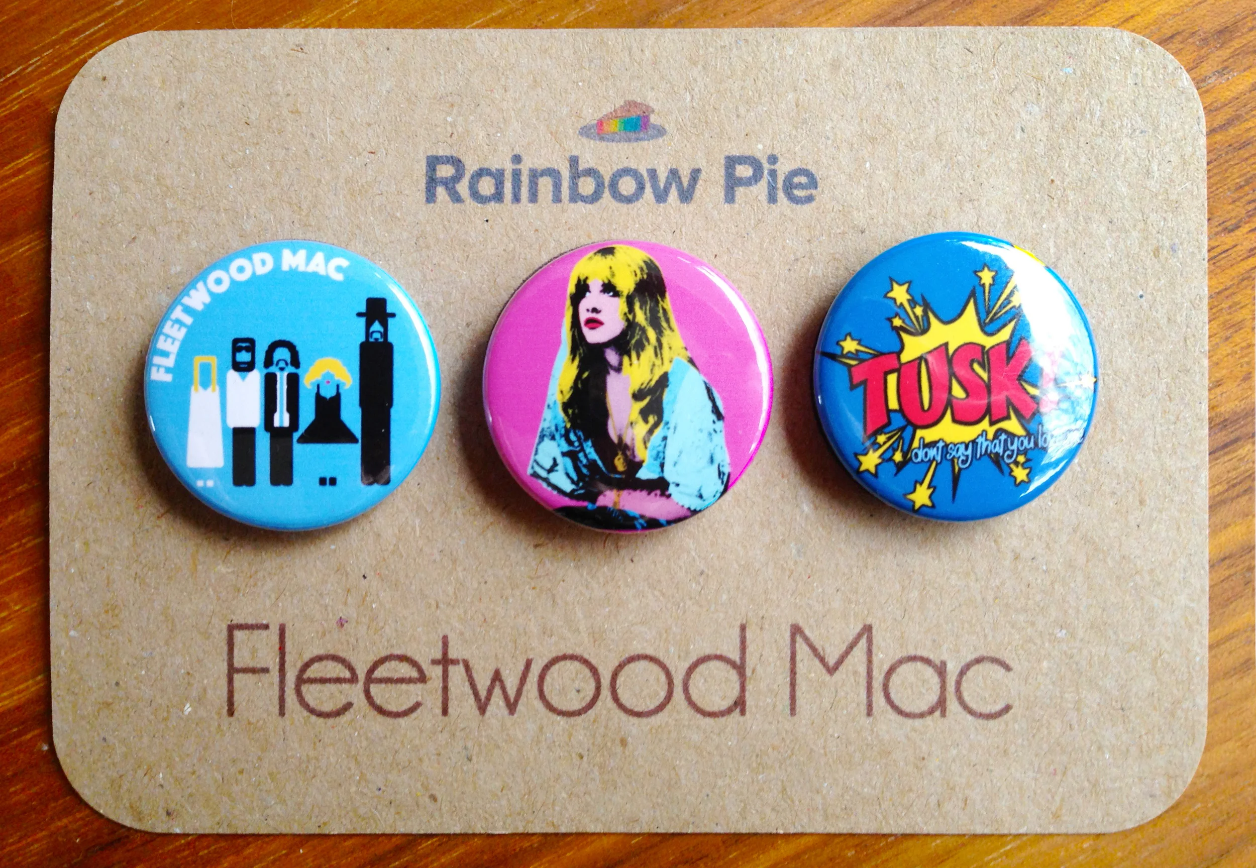 Fleetwood Mac set of 3 pin badges or magnets