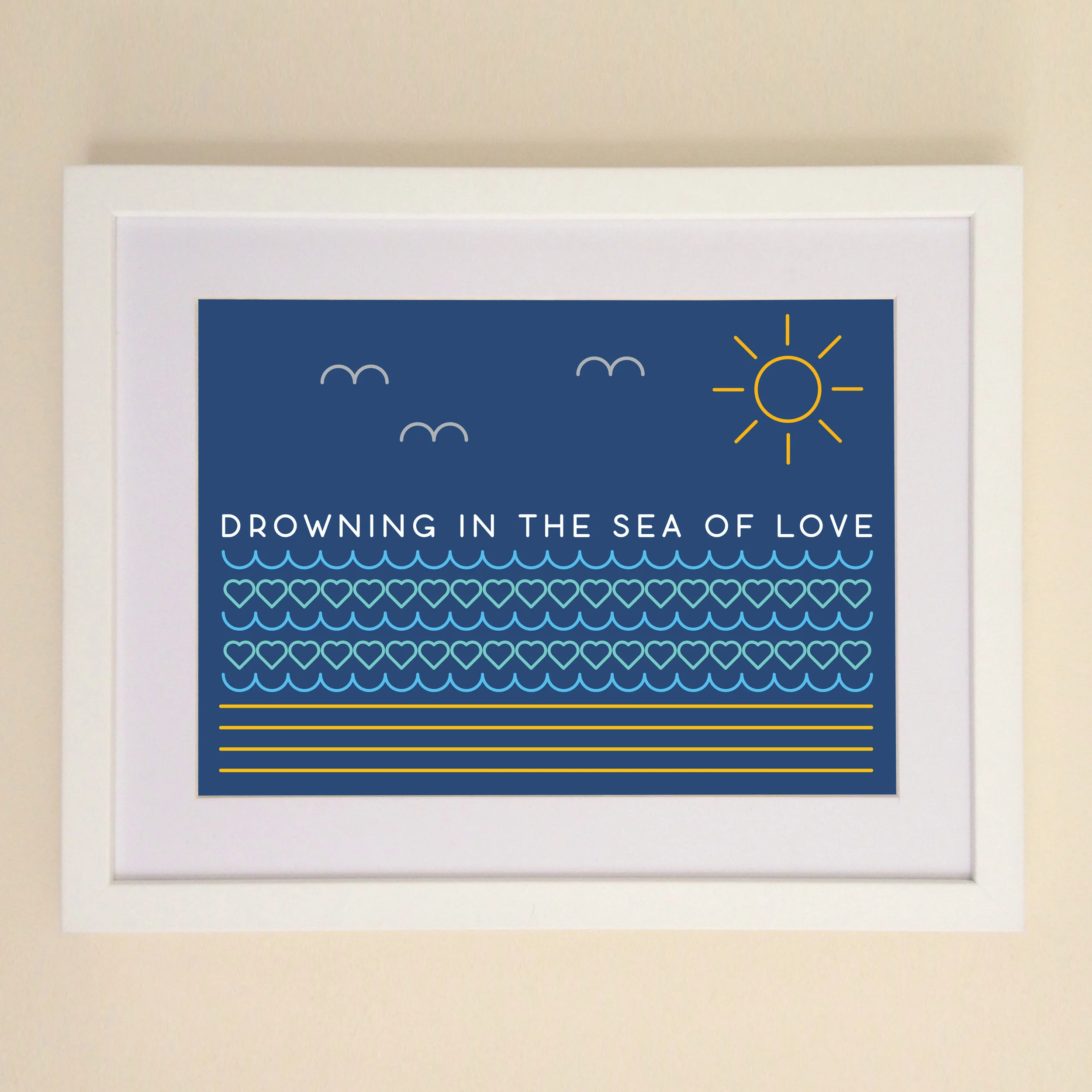 Drowning In The Sea Of Love Art Print available in A4 or A3 printed on Archival Matte Paper