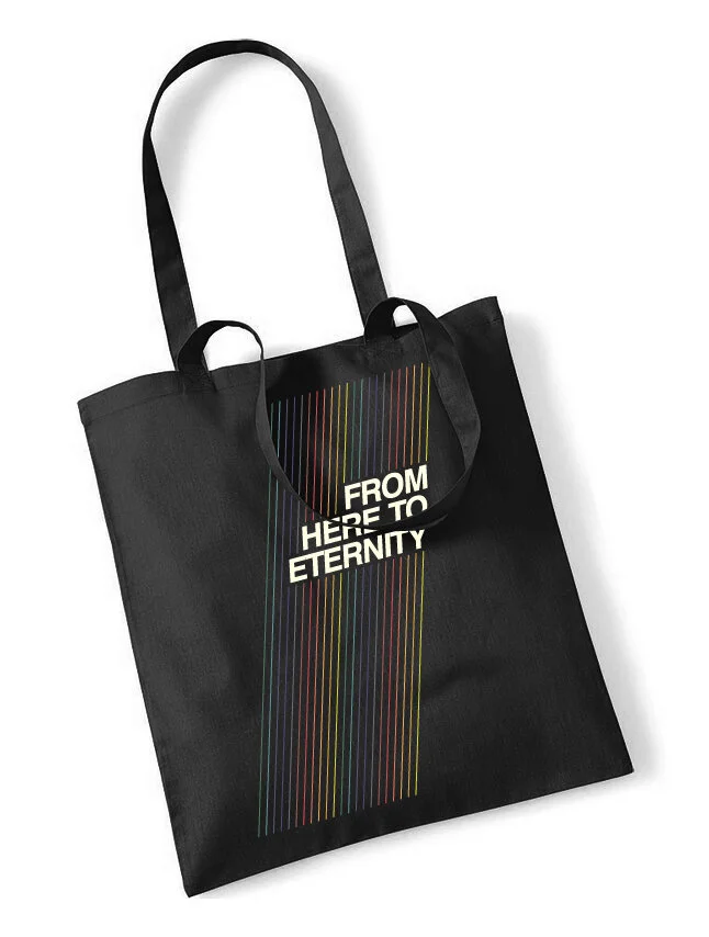 From Here To Eternity Lines Black Tote Bag