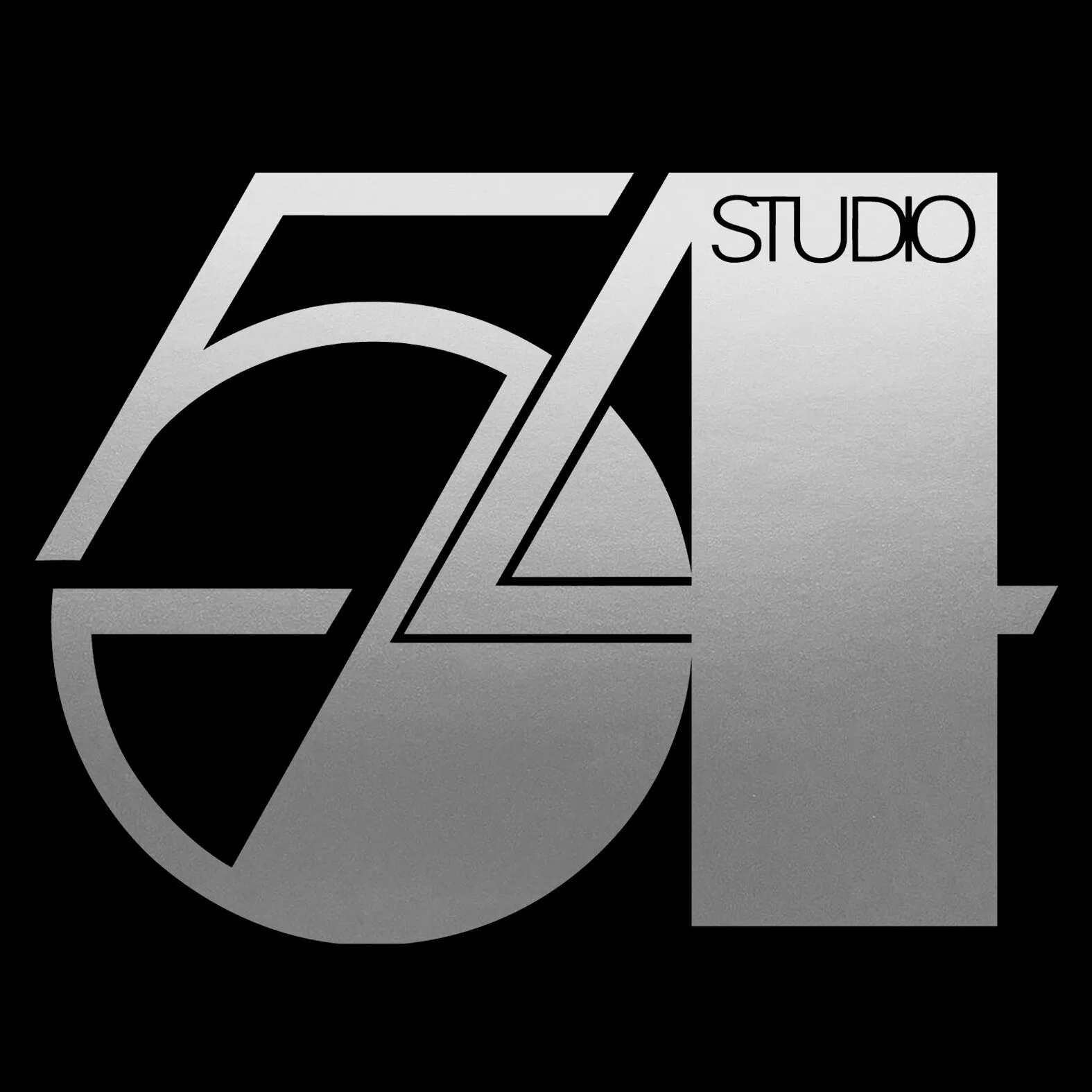 Studio 54 black T-Shirt with shiny silver vinyl logo