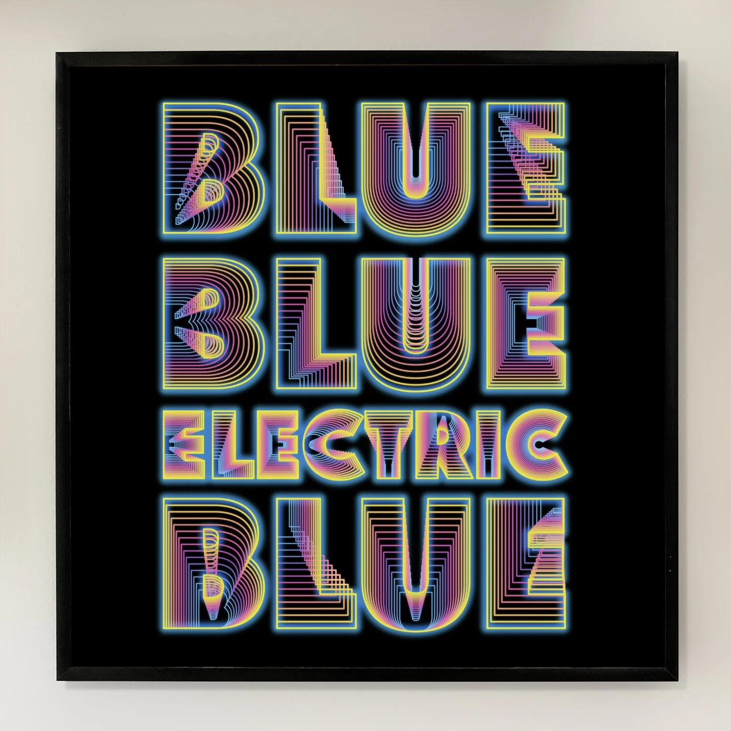 Blue Blue Electric Blue 12x12 inch Art Print printed on Archival Matte Paper