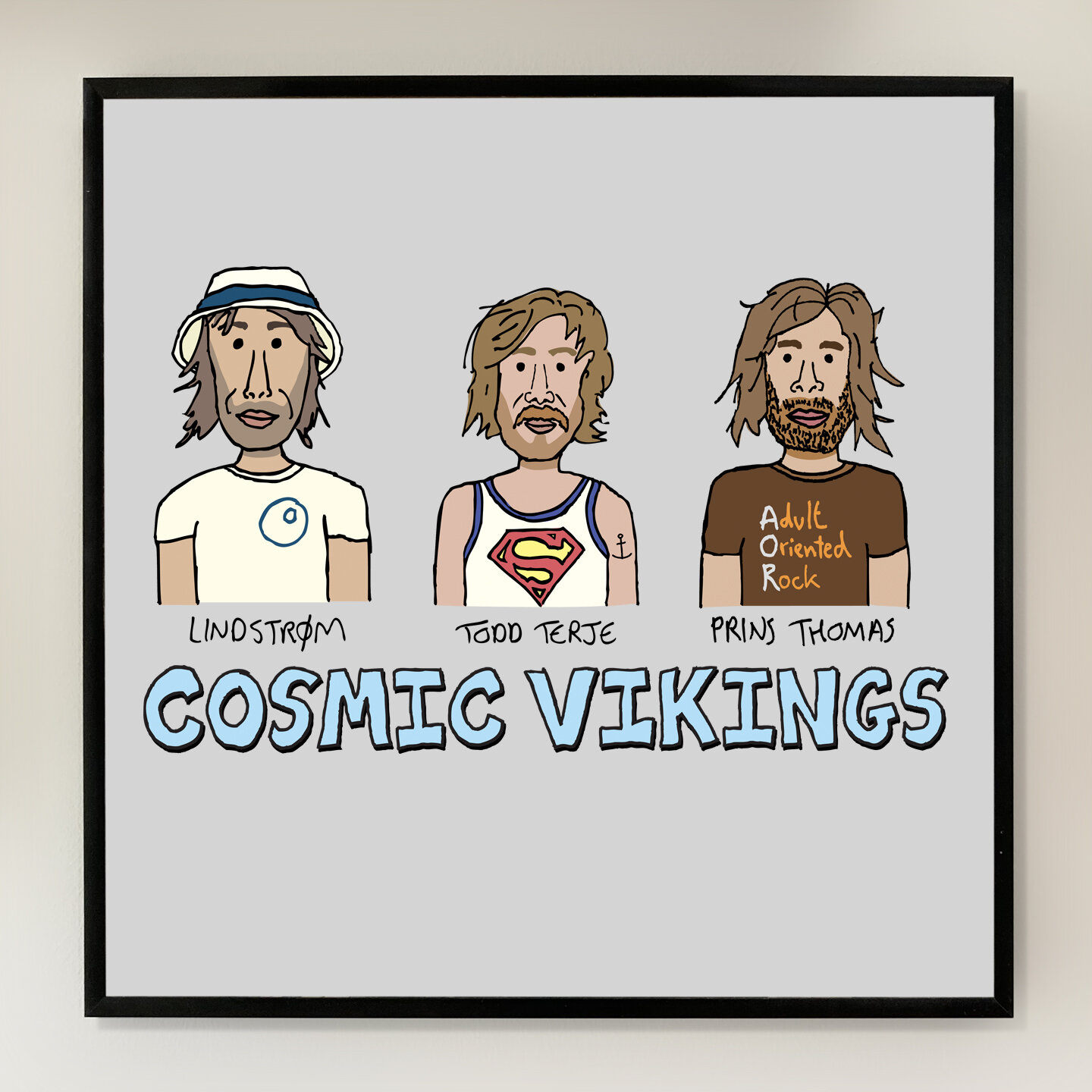 Cosmic Vikings 12x12 inch Art Print printed on Archival Matte Paper