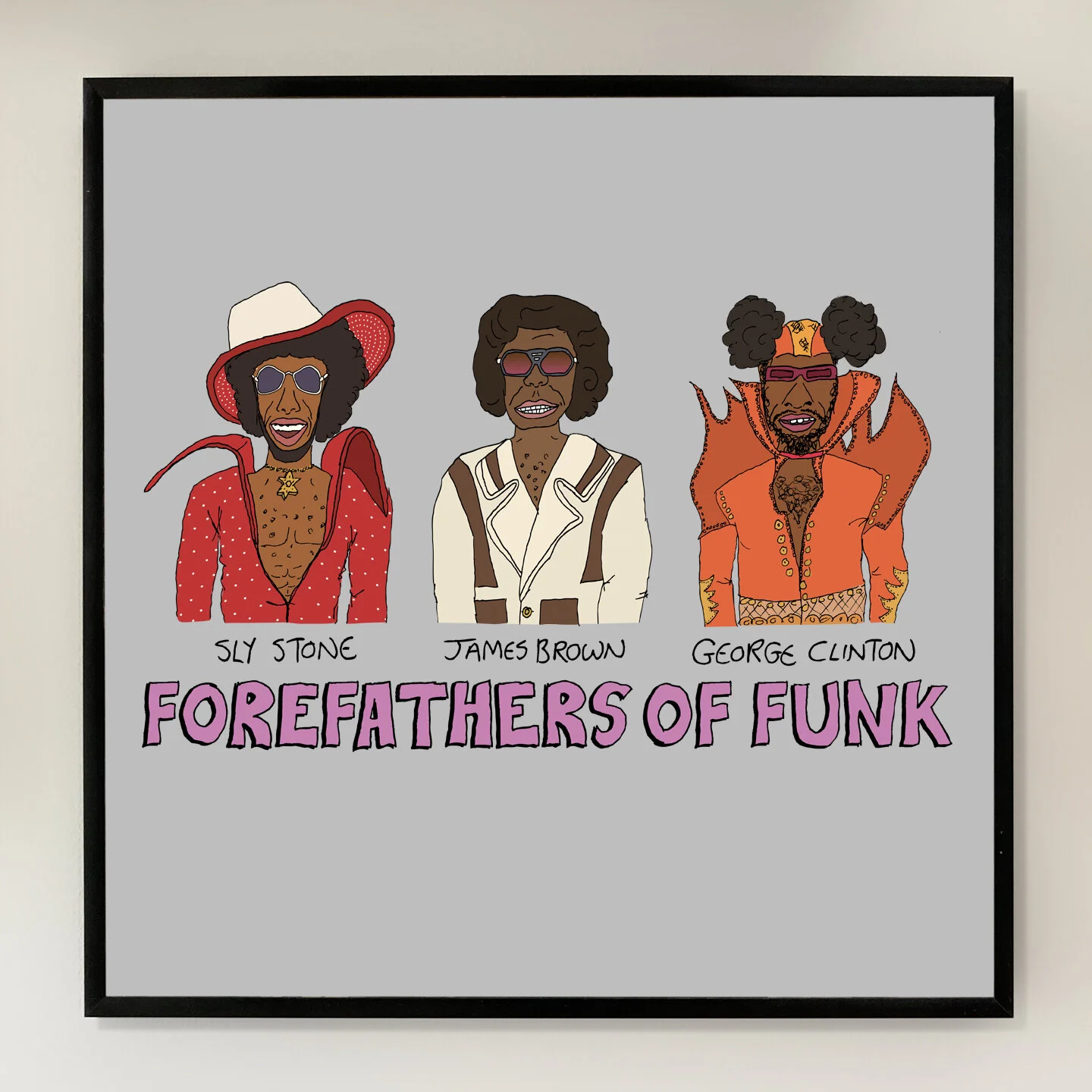Forefathers Of Funk 12x12 inch Art Print printed on Archival Matte Paper