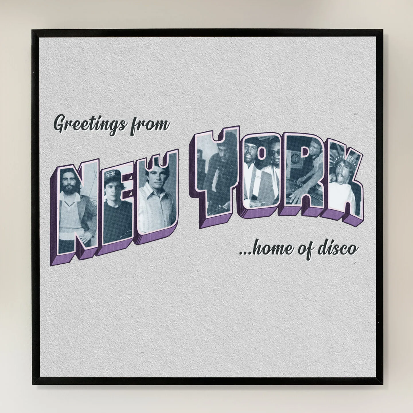 Greetings From New York 12x12 inch Art Print printed on Archival Matte Paper