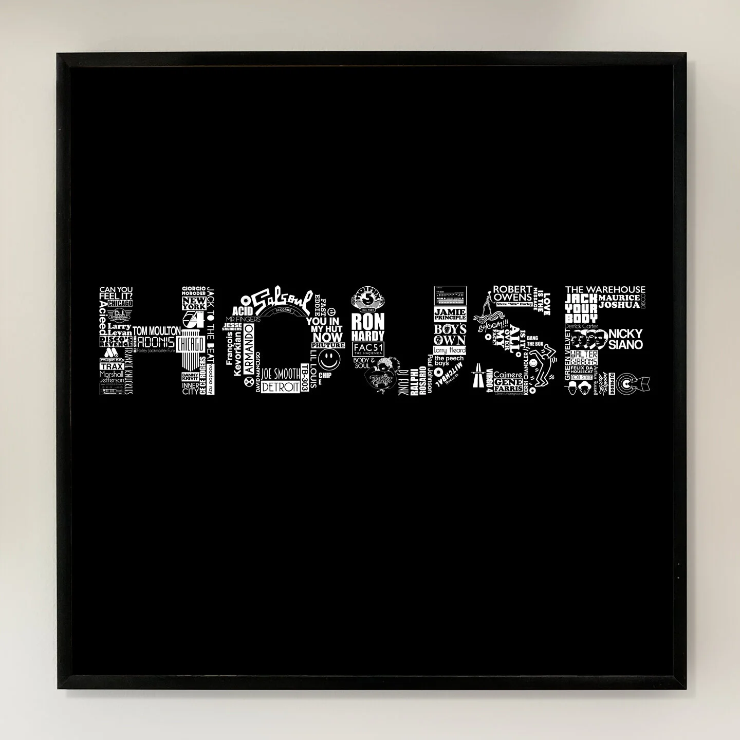 HOUSE words black 12x12 inch Art Print printed on Archival Matte Paper