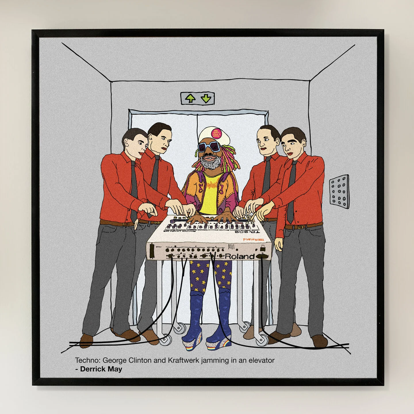 Techno 12x12 inch Art Print printed on Archival Matte Paper